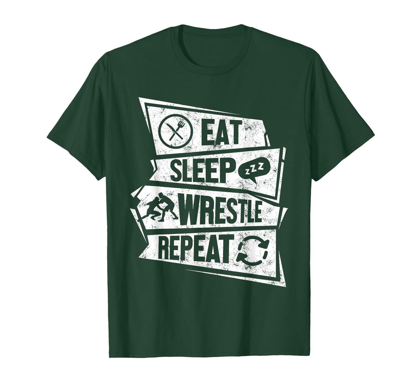 Eat Sleep Wrestle Repeat Funny Combat Sport Wrestling Lovers T-Shirt