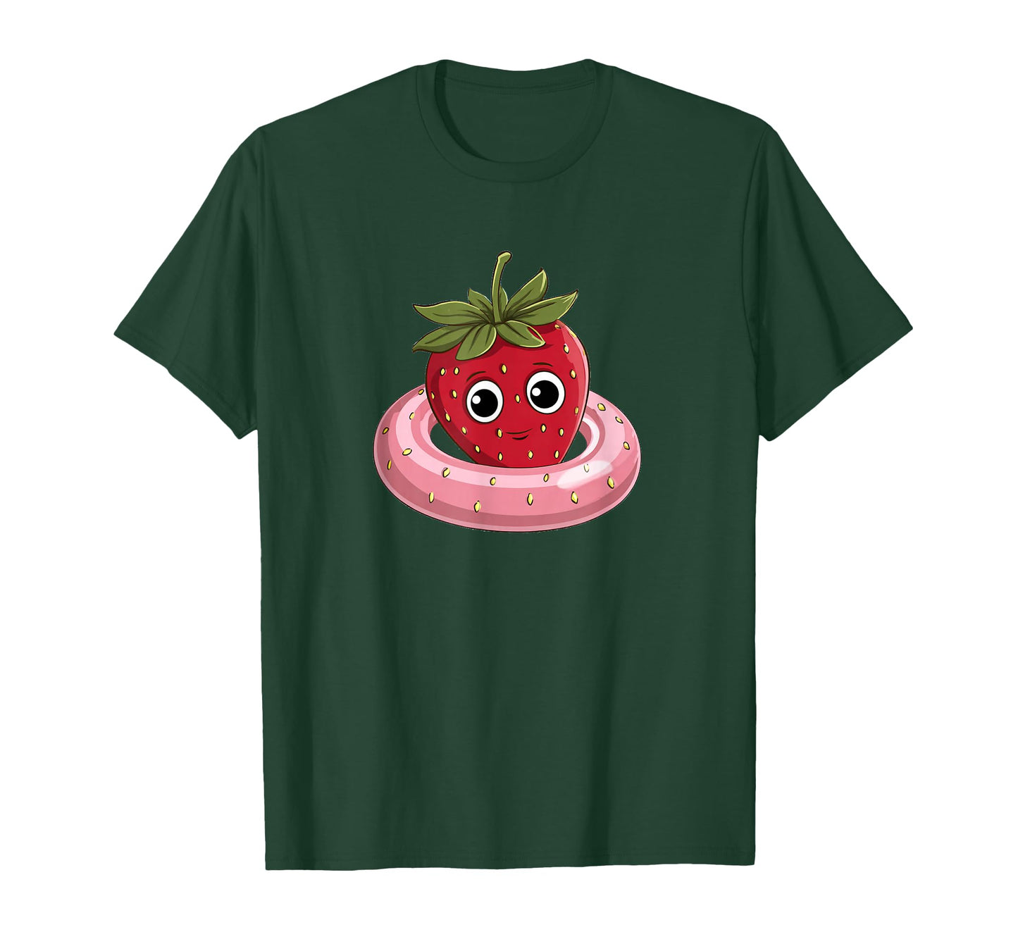 Amazing Strawberry Look with Pool Ring for Beach Fruits T-Shirt
