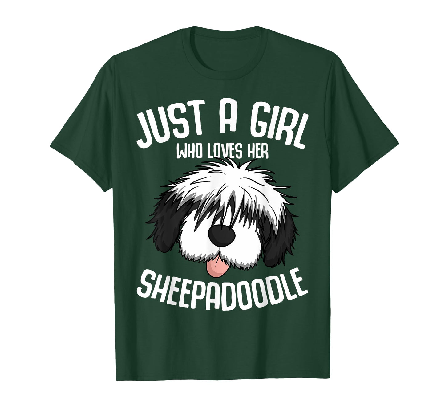 Just a Girl Who Loves Her Sheepadoodle Dog Girls T-Shirt
