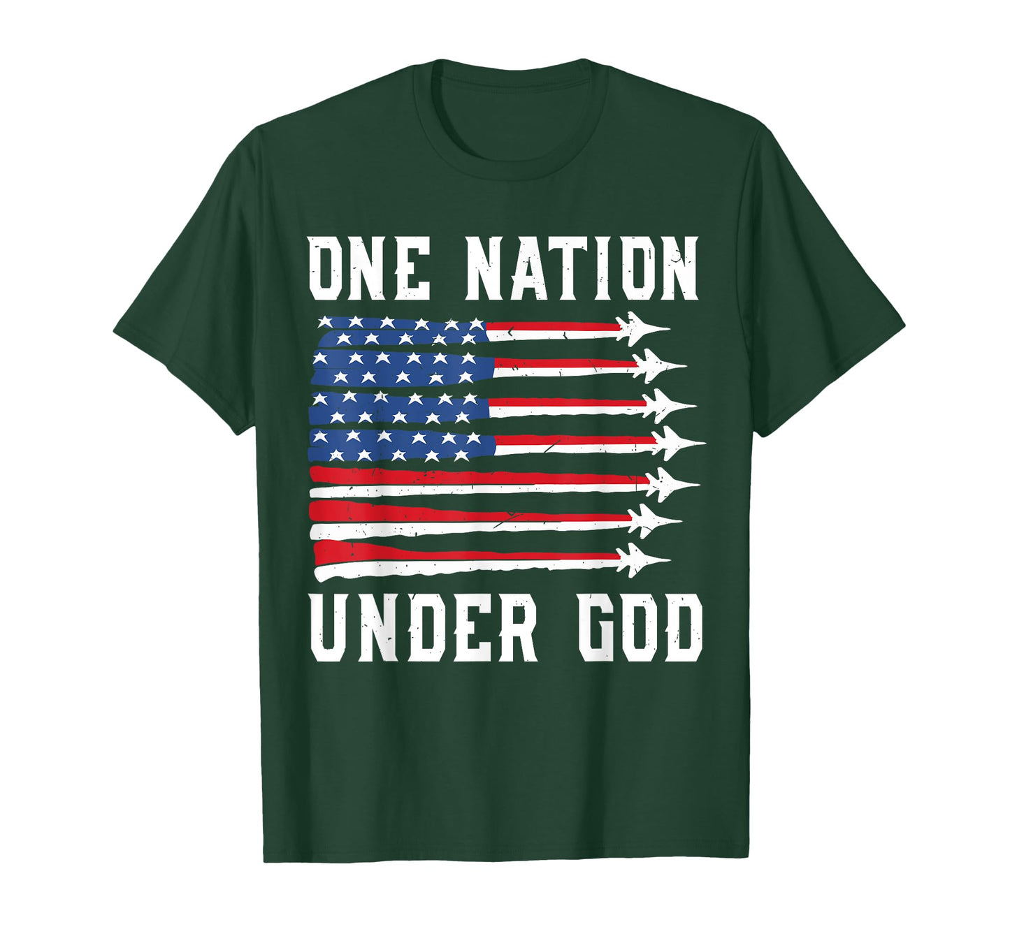 One Nation Under God 4th july Jet Fighter Toddler Boy Kids T-Shirt
