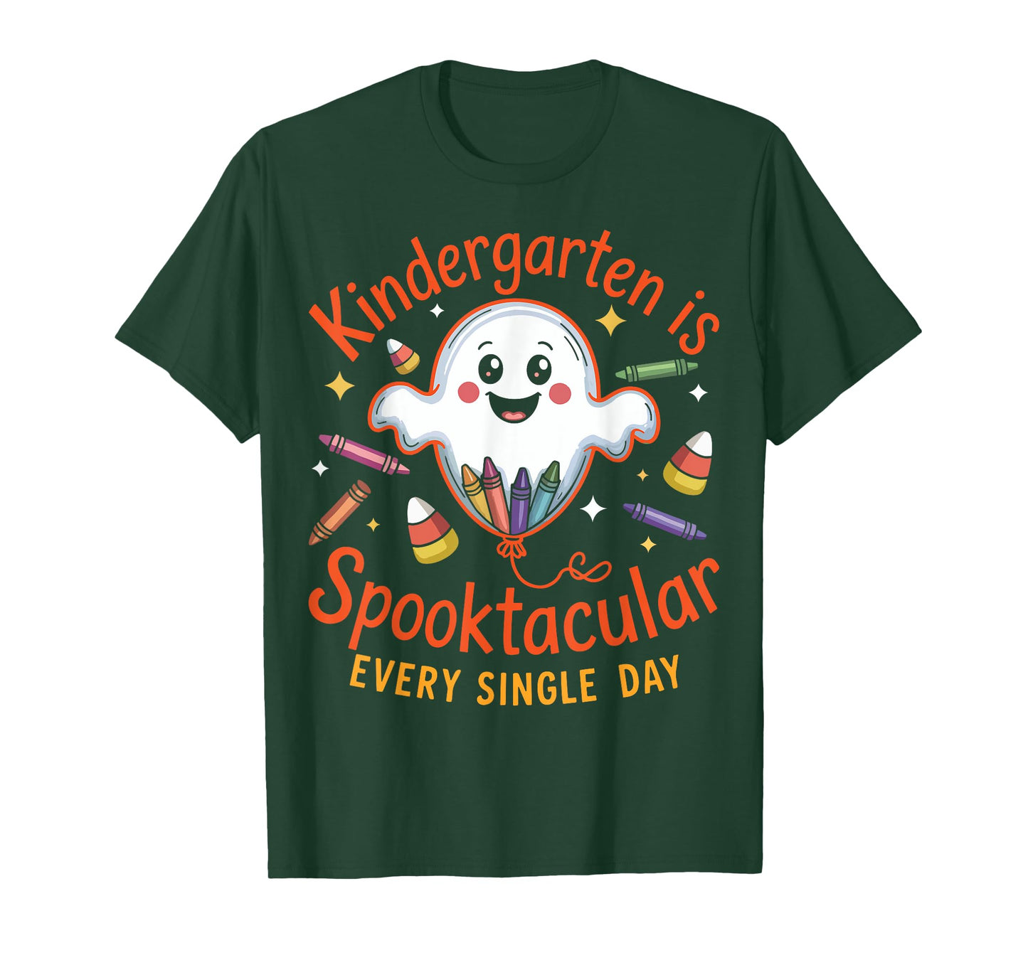 Kindergarten Is Spooktacular Teacher Cute Halloween Costumes T-Shirt