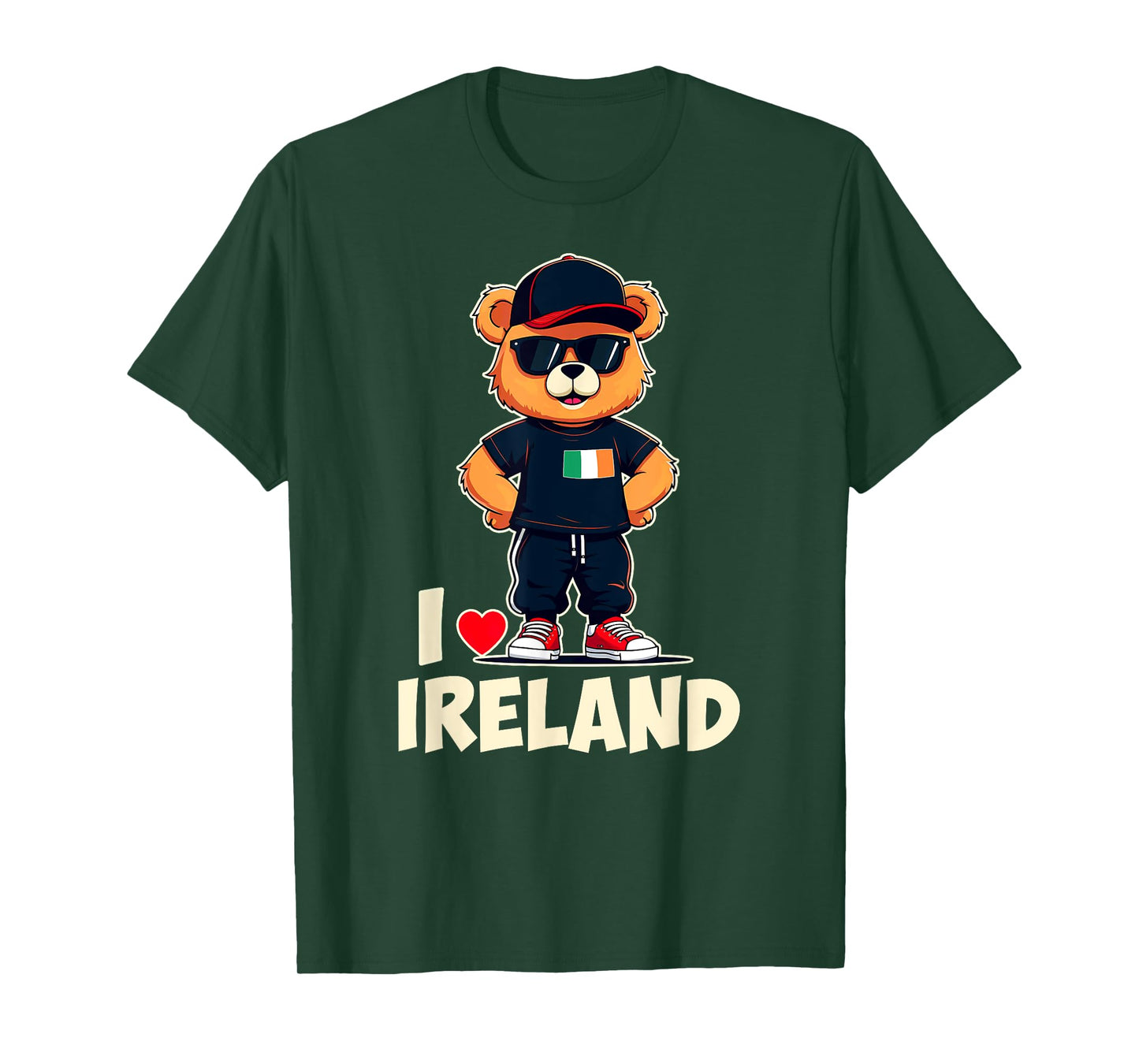 Irish Flag Teddy Bear I Love Ireland T-Shirt