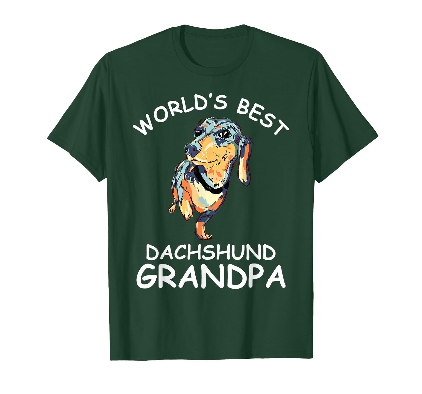 World's Best Dachshund Grandpa Funny Granddog Dog Lover Cute Men Women Kids T-Shirt