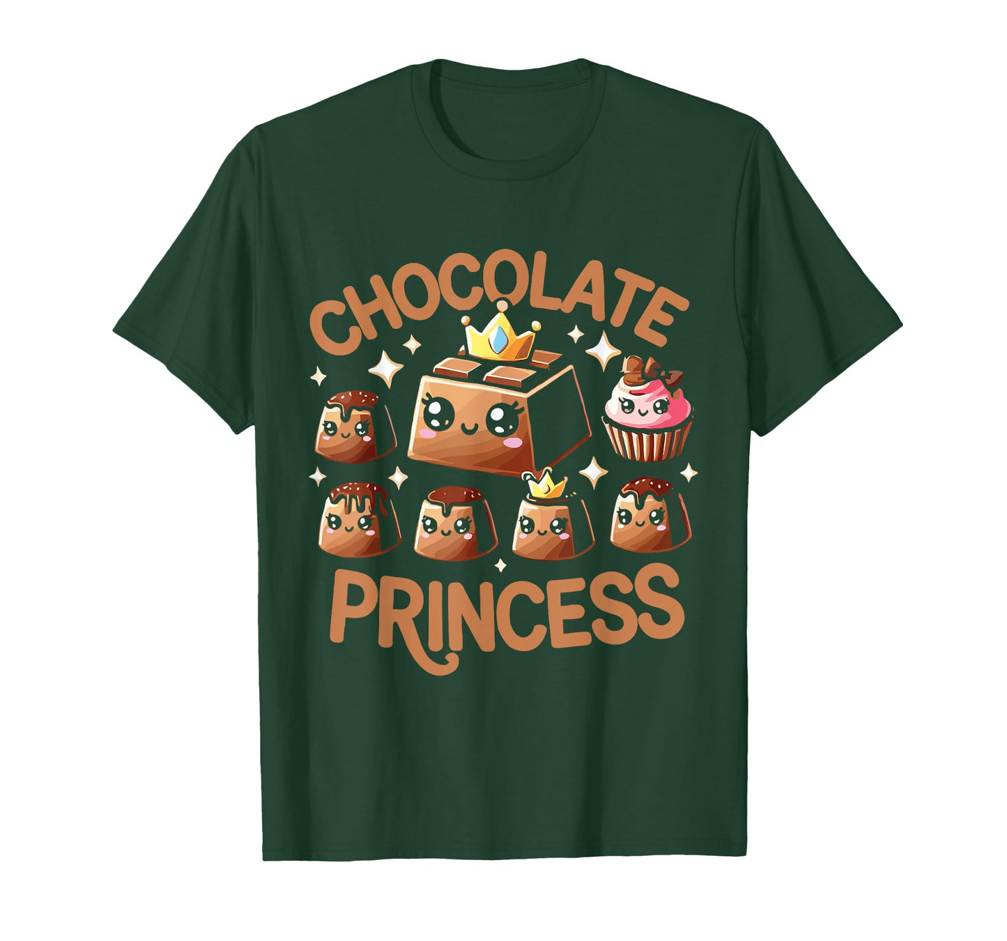 Chocolate T Shirt - Women's Chocolate Princess T-Shirt - Black - Small - Short Sleeve - Crew Neck - Modern - Chocolate-themed Design - Unisex-Kids