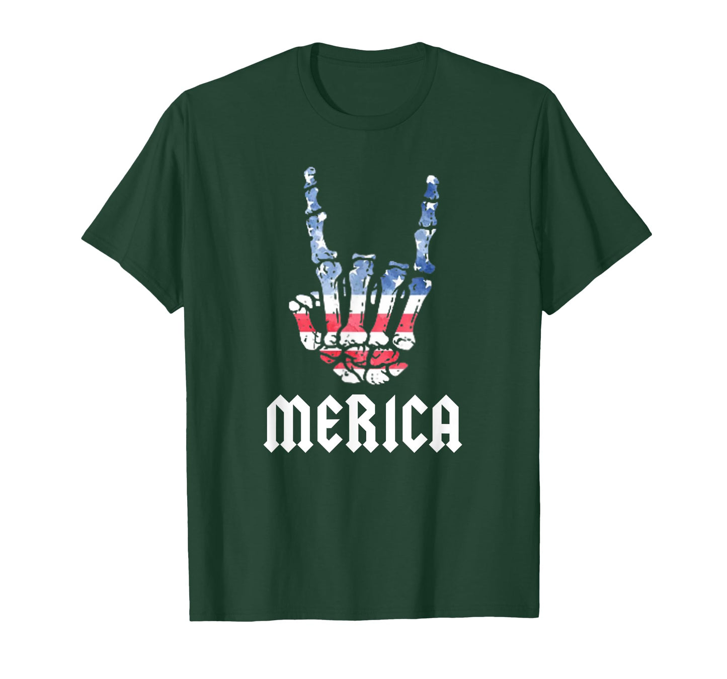 Merica Rock Sign 4th of July Vintage American Flag Retro USA T-Shirt