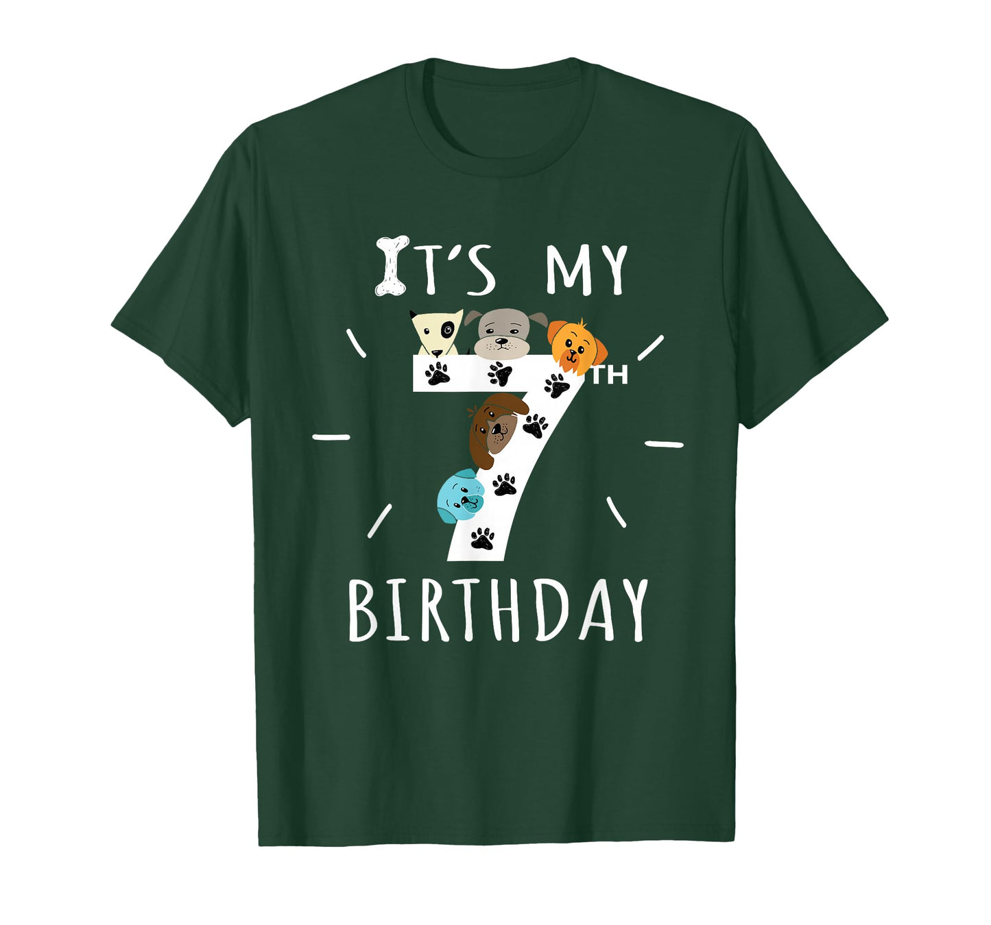 It's My 7th Birthday Dog Lover Theme 7 Years Old Puppy T-Shirt