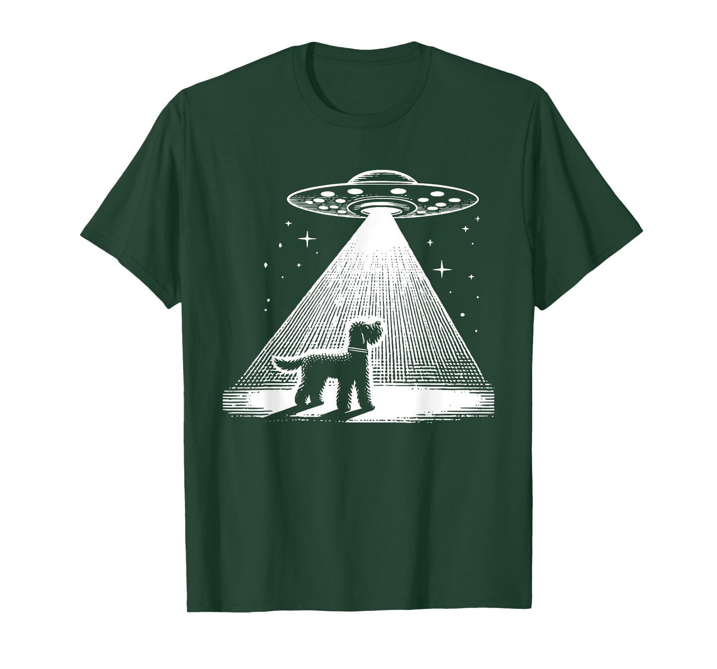 Whoodle Mom Dad Dog - Funny Alien UFO T-Shirt