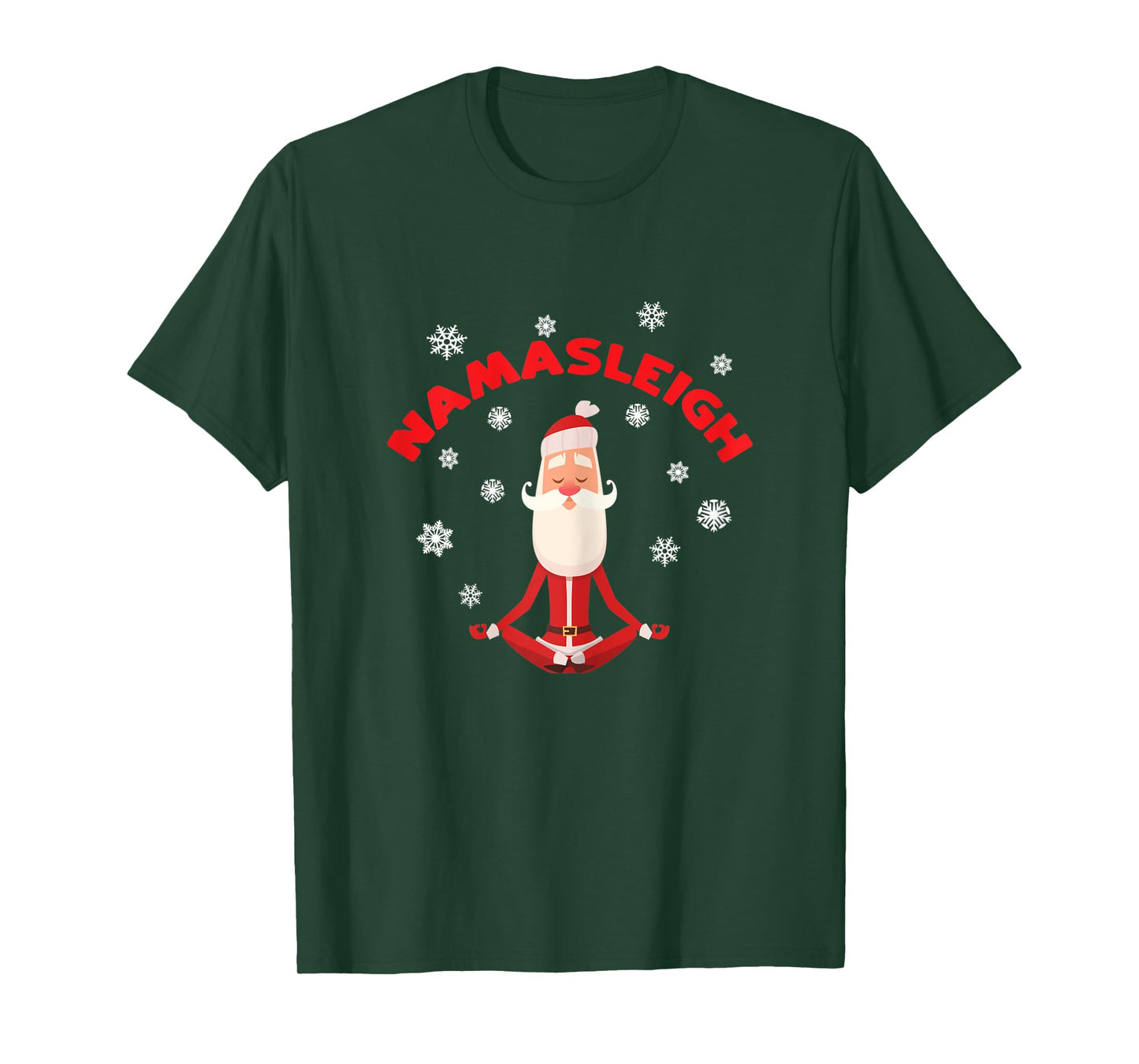 Womens Namasleigh Yoga Christmas Santa Shirt Yoga Instructor Gift T-Shirt