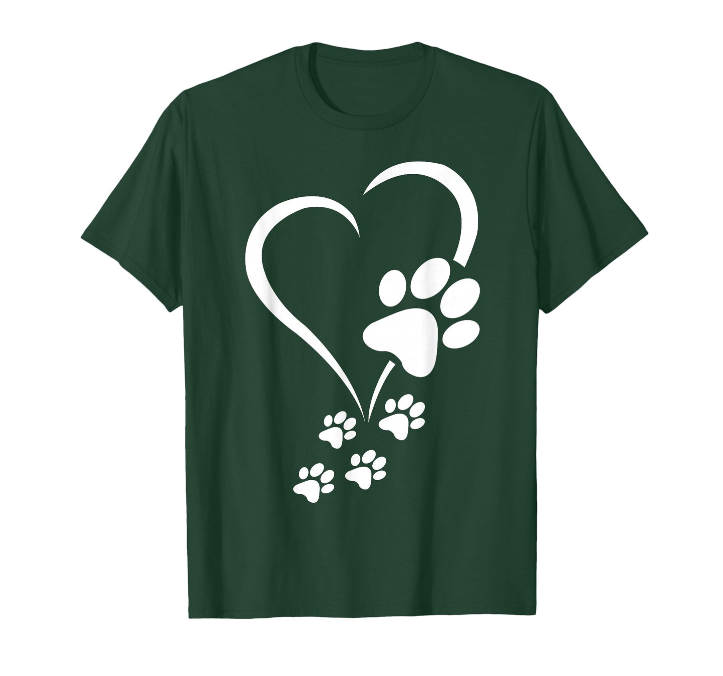 Baby Dogs Heart T-Shirt - Dog Paws Heart Print