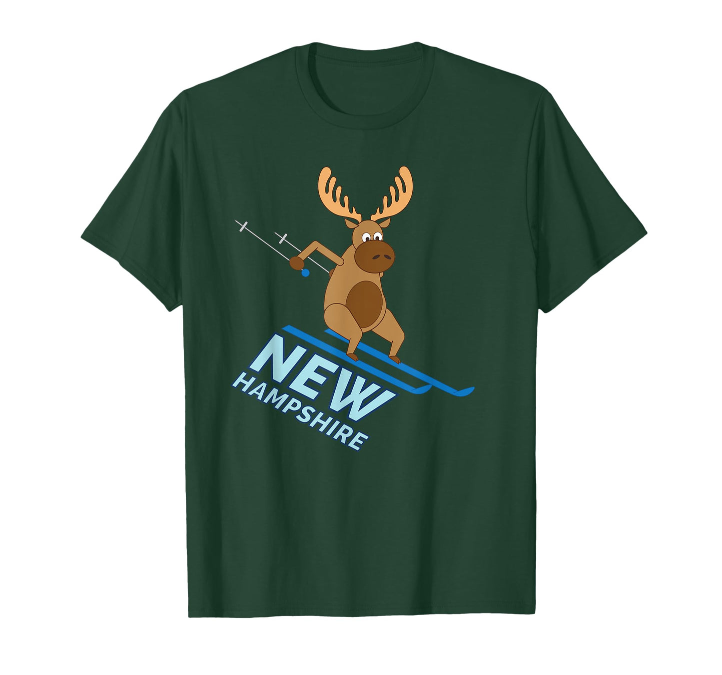 New Hampshire t-shirt | NH Skiing Moose Winter Shirt T-Shirt
