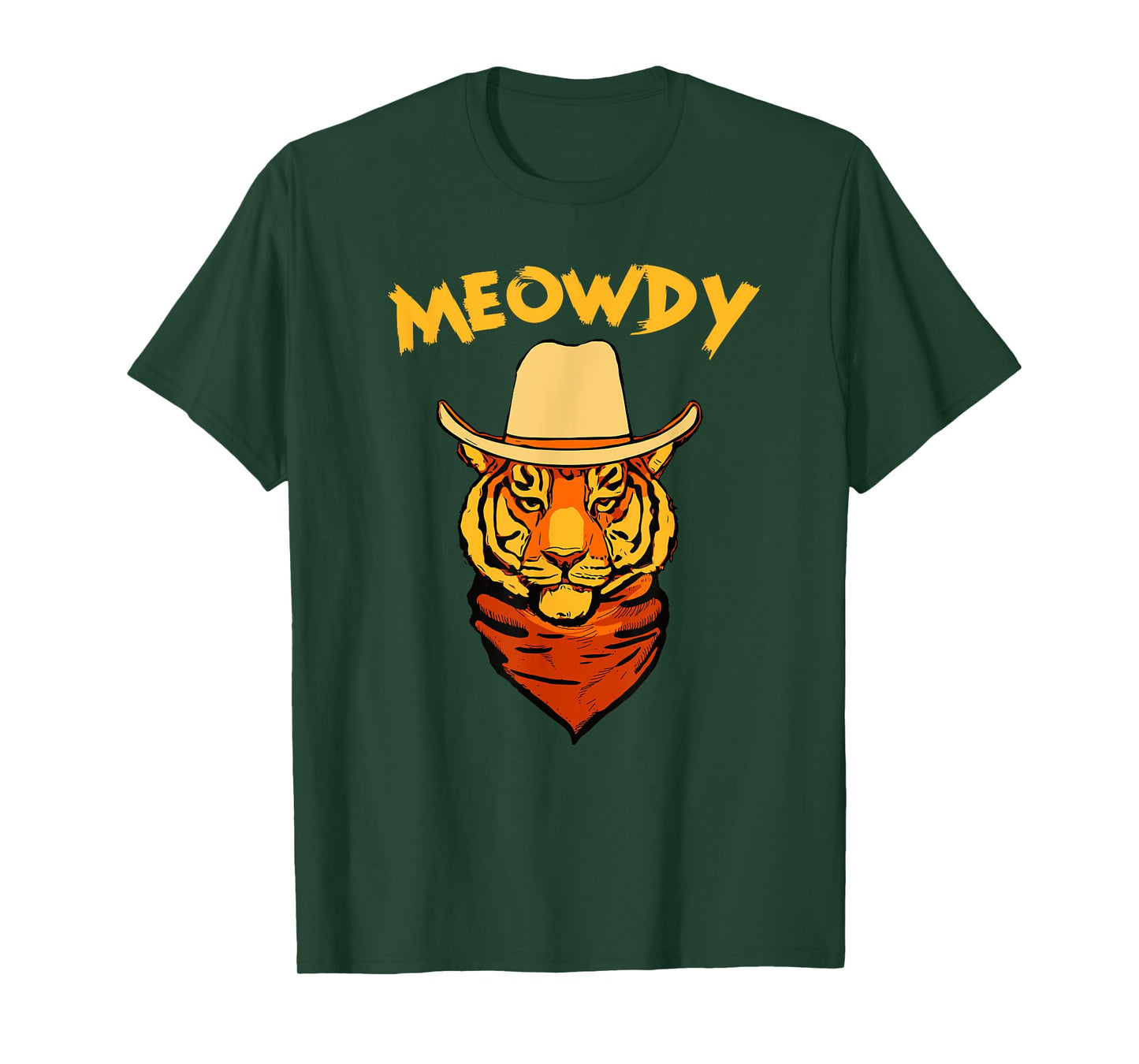 Meowdy Funny Country Tiger Cowboy Cat Western Wear T-Shirt