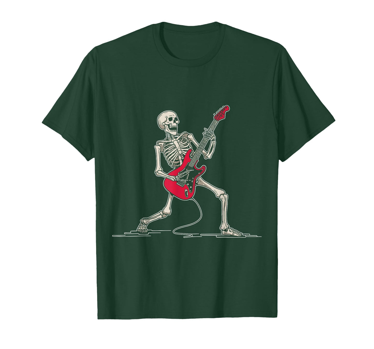 Rocker Skeleton Men Boys Bass Guitar Guitarist Halloween T-Shirt