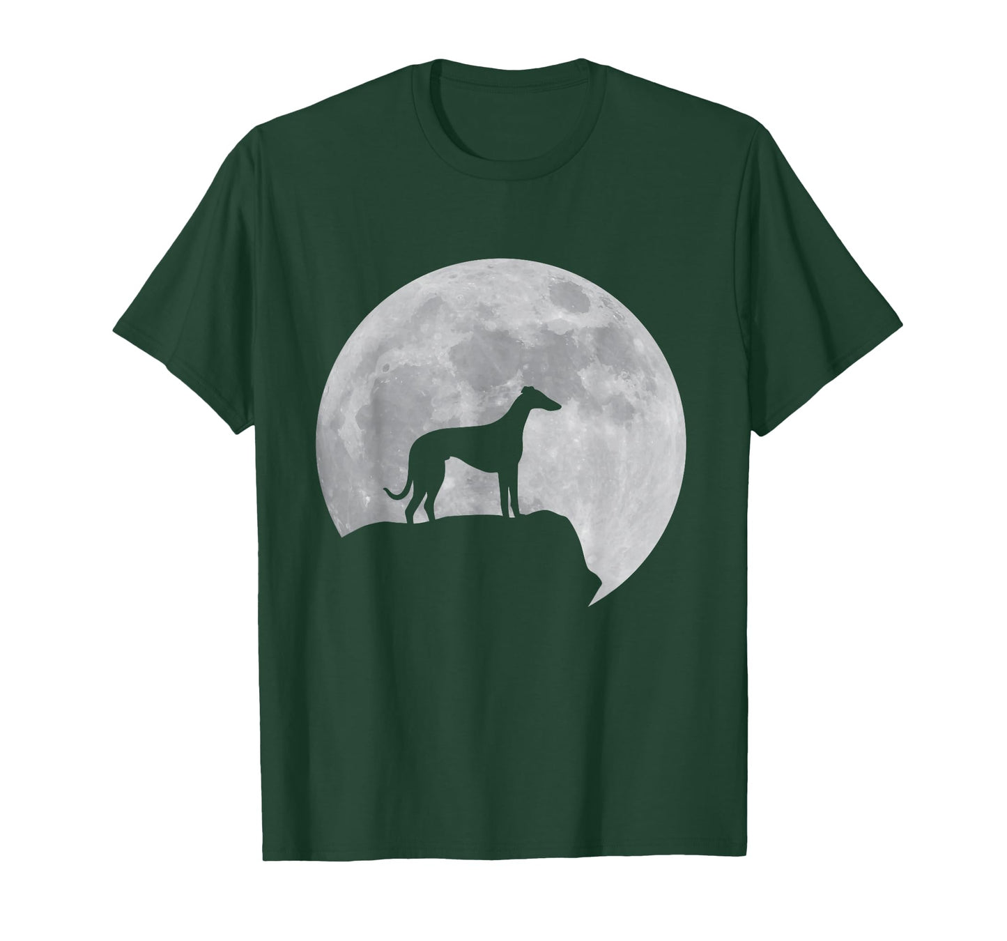 Moon And Dog Silhouette - Whippet T-Shirt