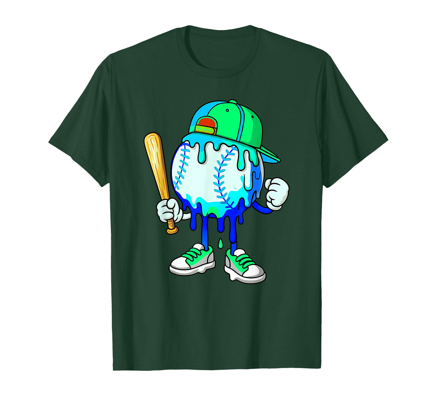 Funny Football Drip for Boys Kids Youth Dripping Ice Cream T-Shirt