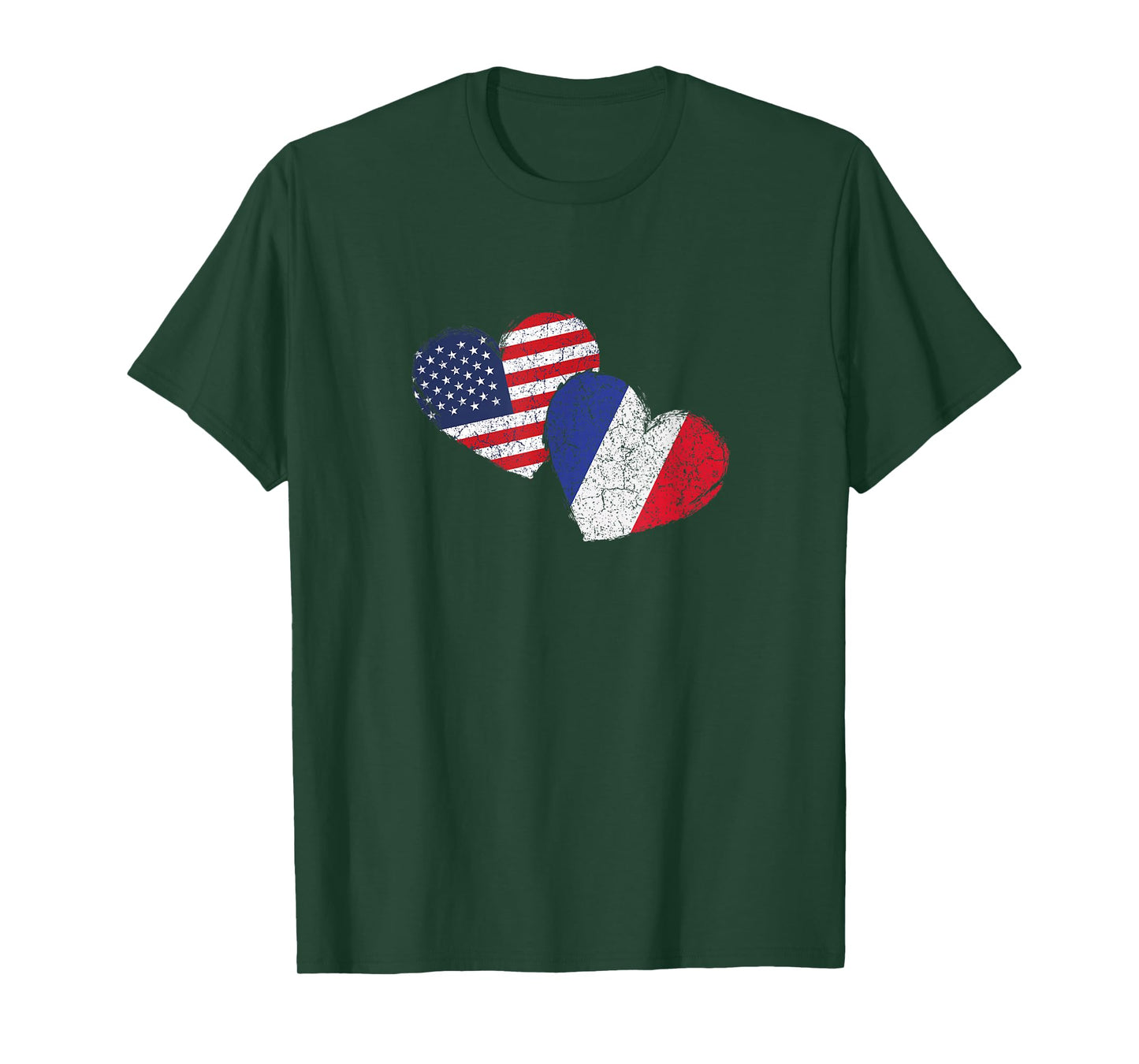 USA France Heart Country Flag American French T-Shirt