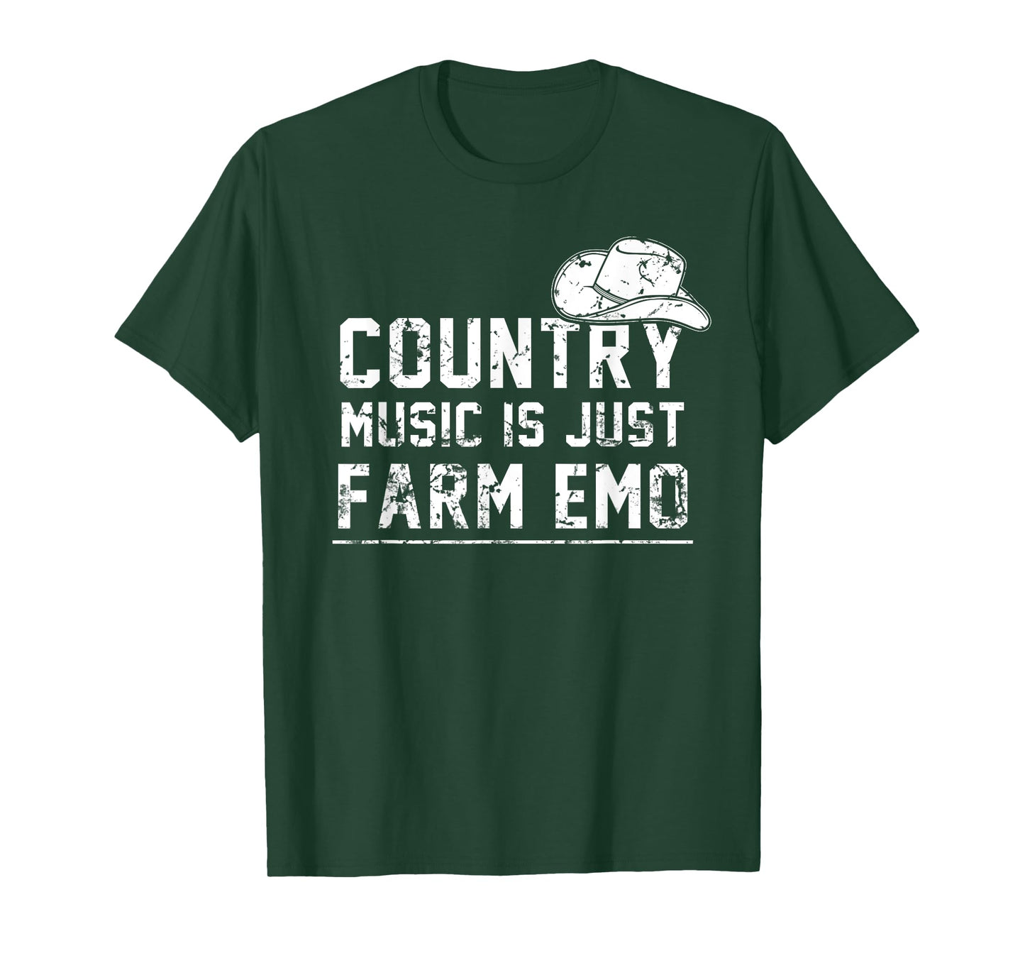Unique Country Music Is Just Farm Emo Funny Western Hat T-Shirt