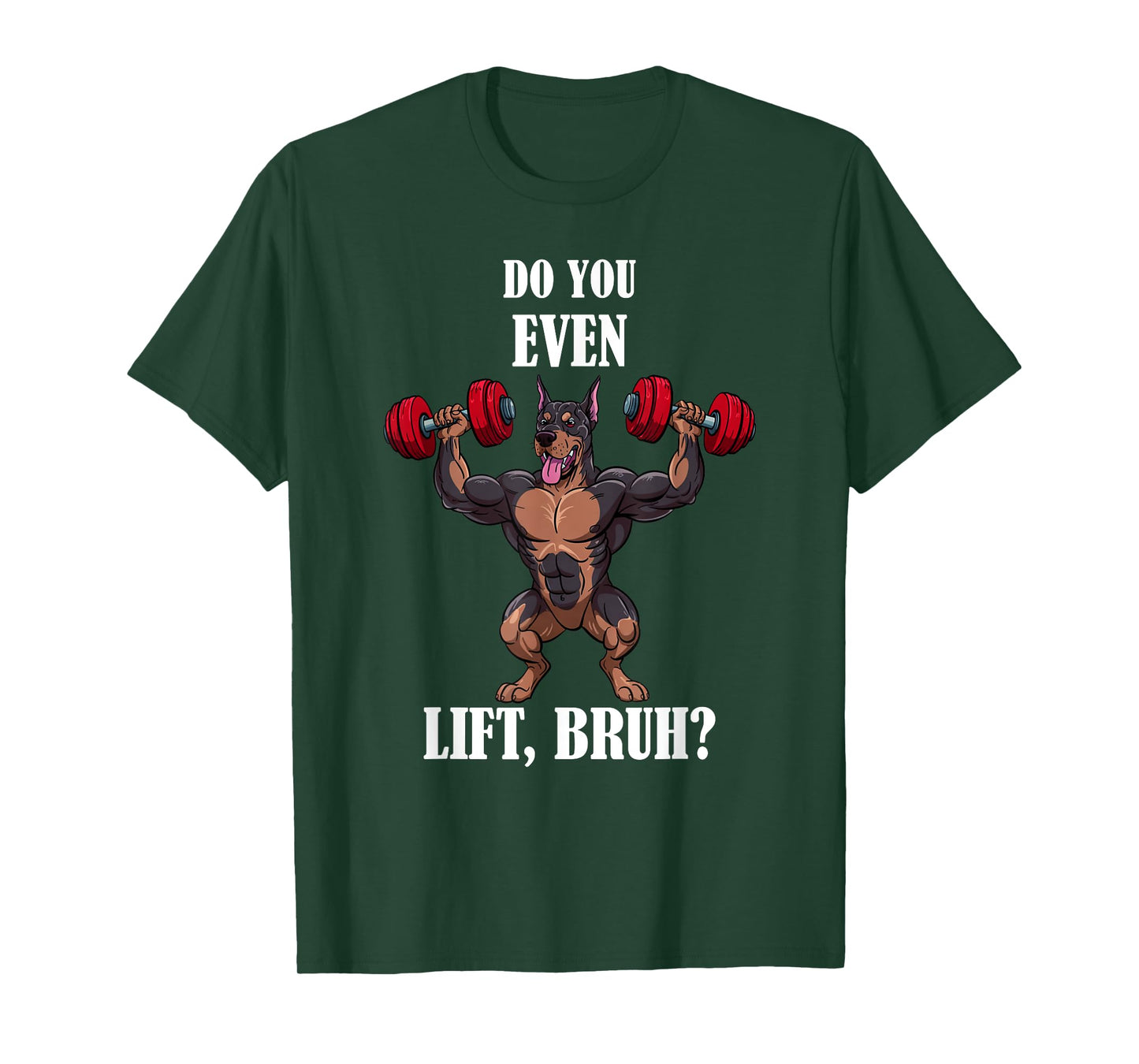 Doberman Pinscher Weightlifting Workout Gym Doberman Fitness T-Shirt