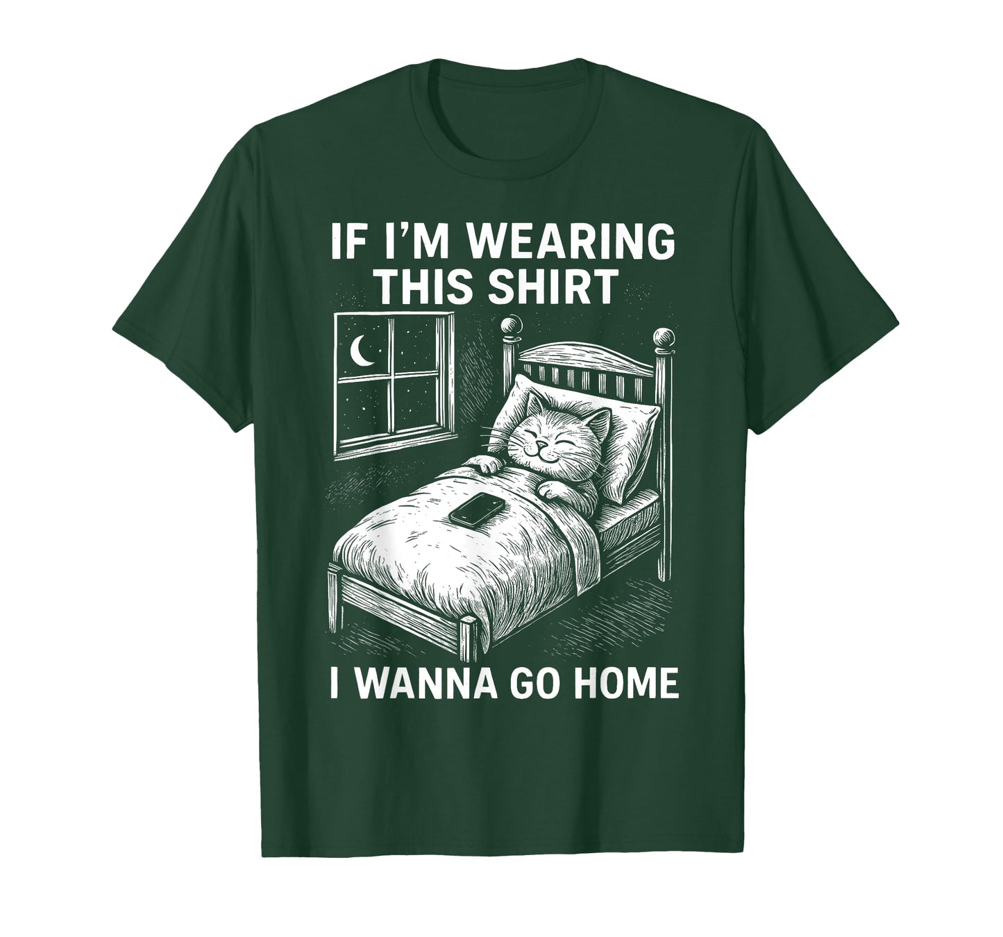 Funny Cat Sleep Quote Introvert Humor Going Home T-Shirt