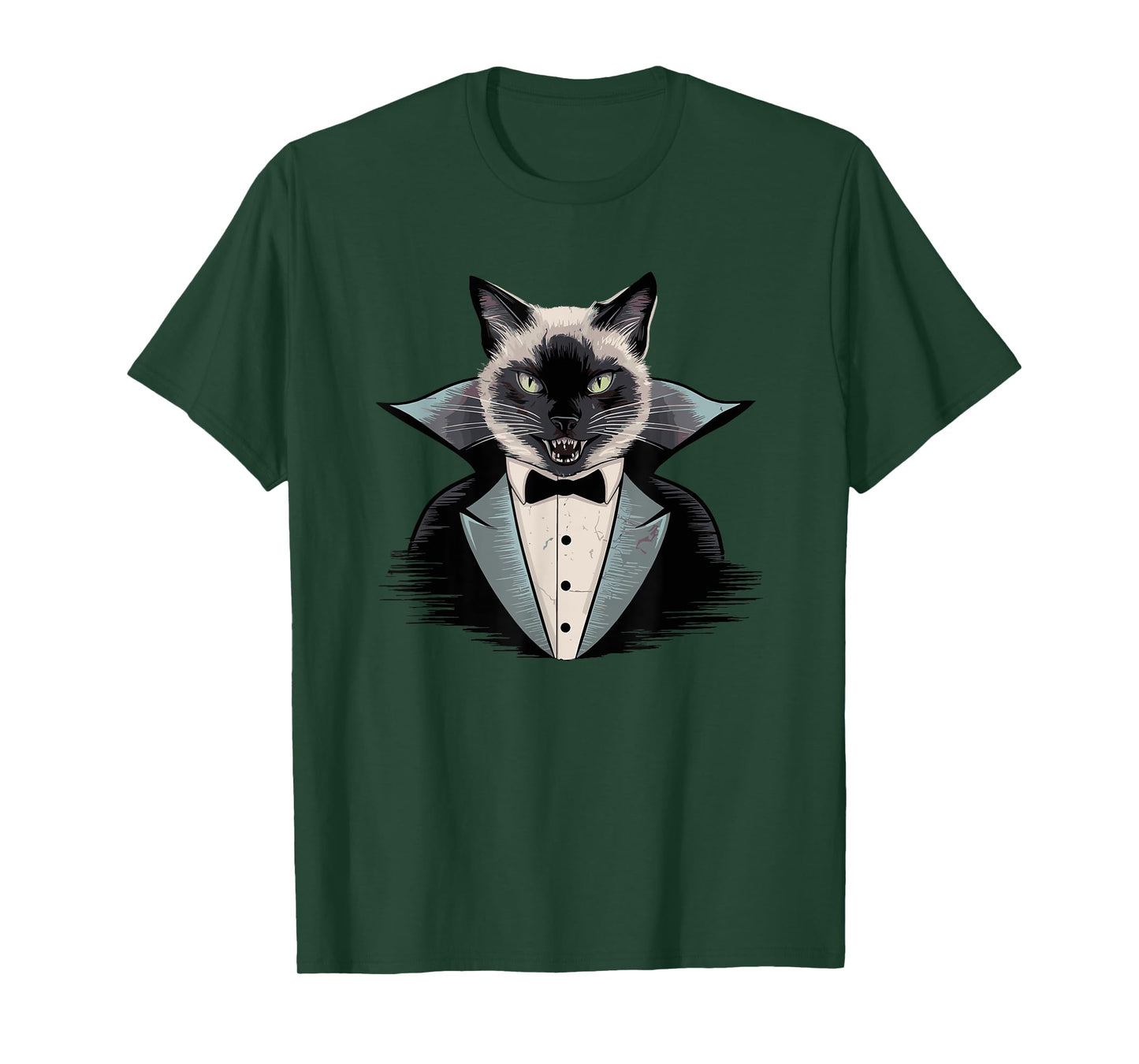 Halloween Vampire Siamese Cat T-Shirt