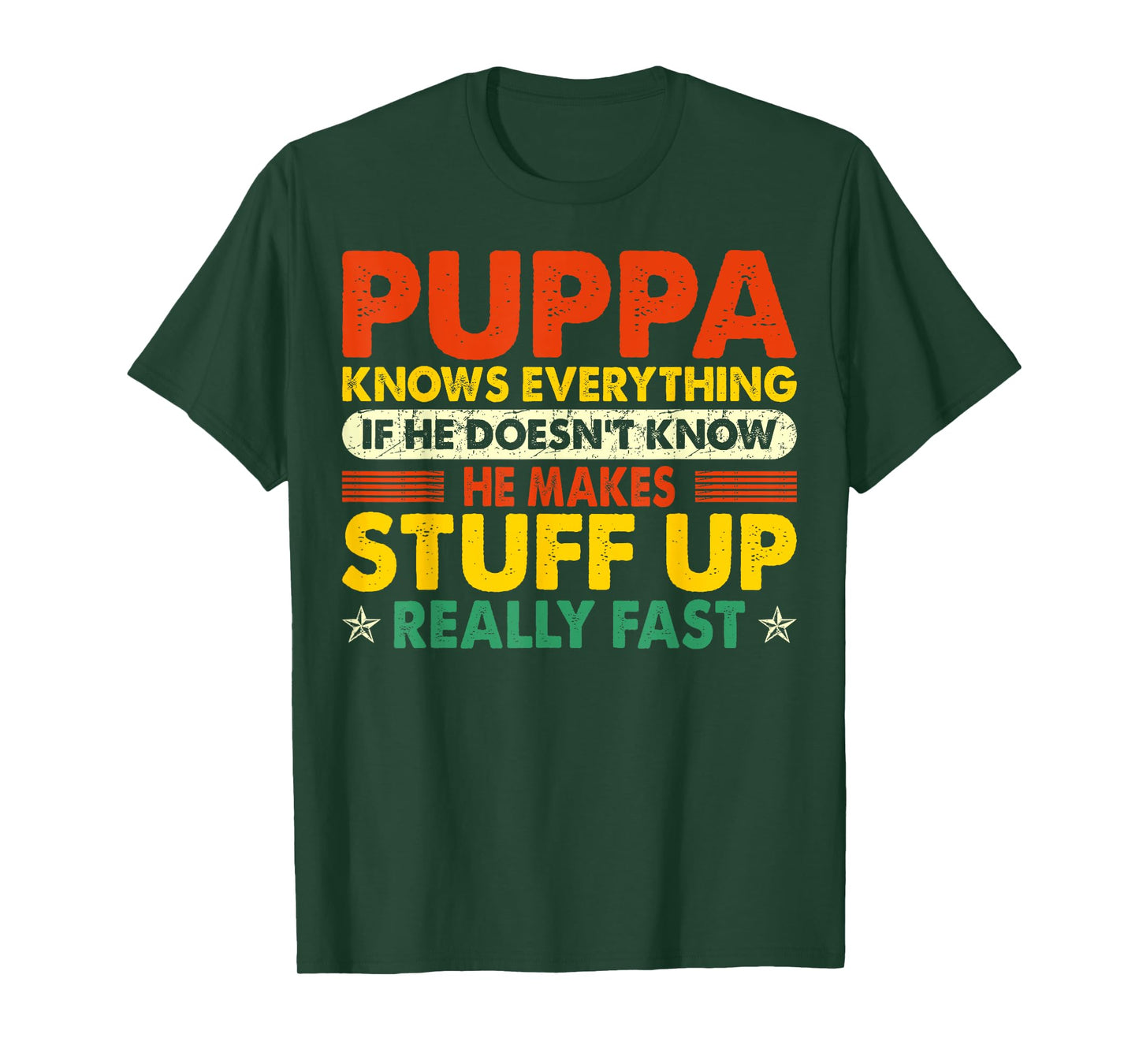 Puppa Knows Everything Funny Grandpa Grandfather Gift T-Shirt