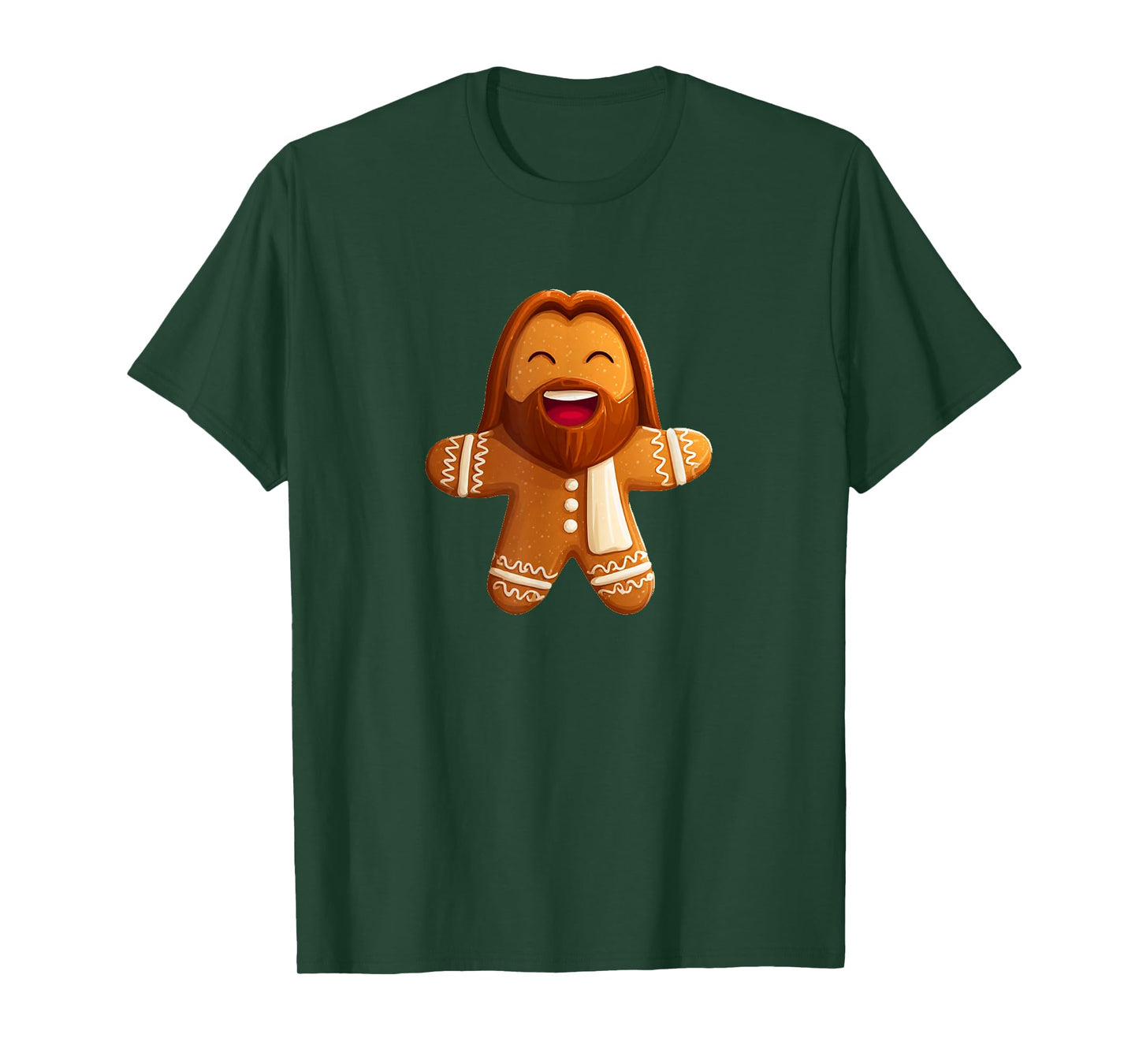 Laughing Lord Jesus as Gingerbread Man Costume T-Shirt