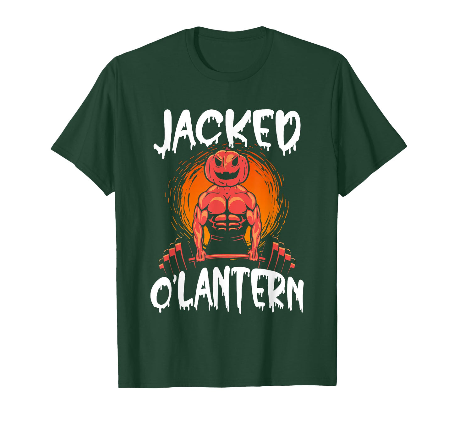Jacked O Lantern Halloween Weightlifting Muscle Workout T-Shirt