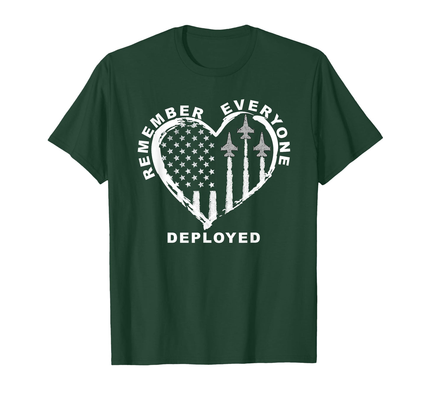 RED Friday Remember Everyone Deployed Military Heart Jet T-Shirt