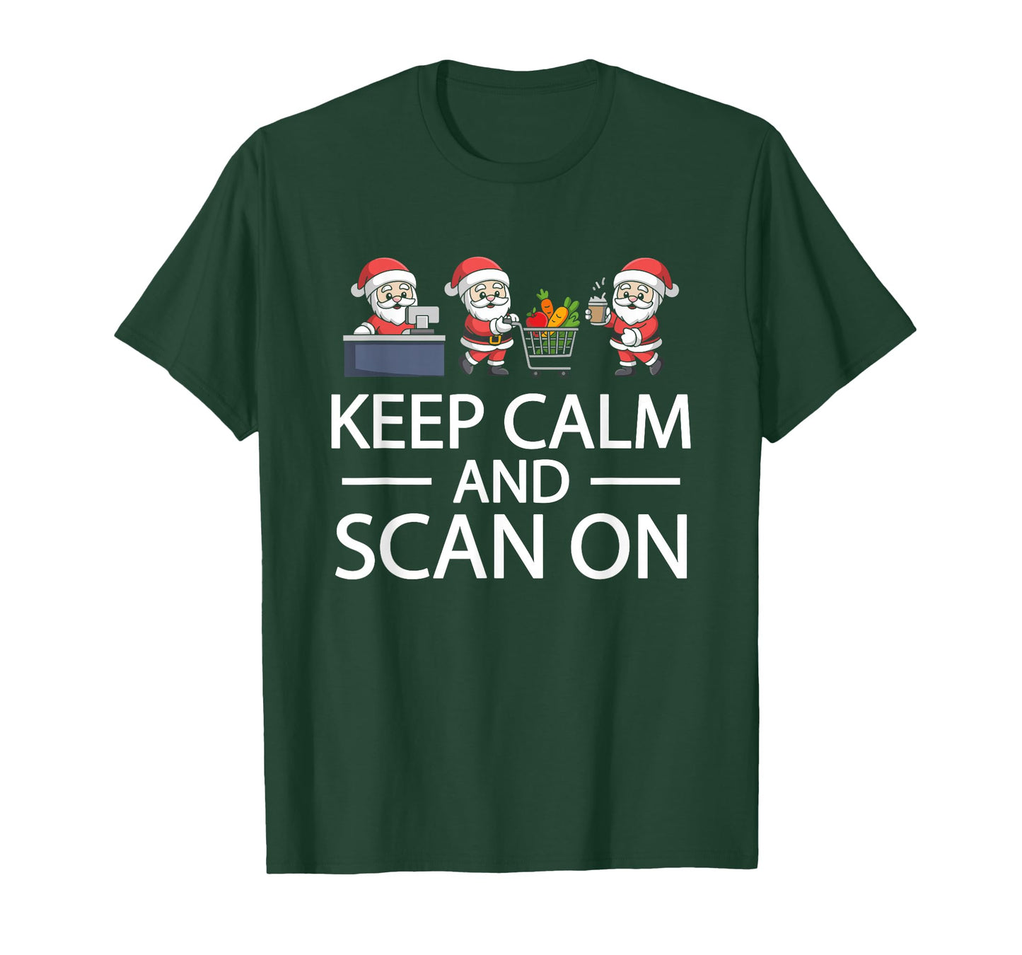Cashier Santa Claus Shopping Costume Christmas Retail Worker T-Shirt