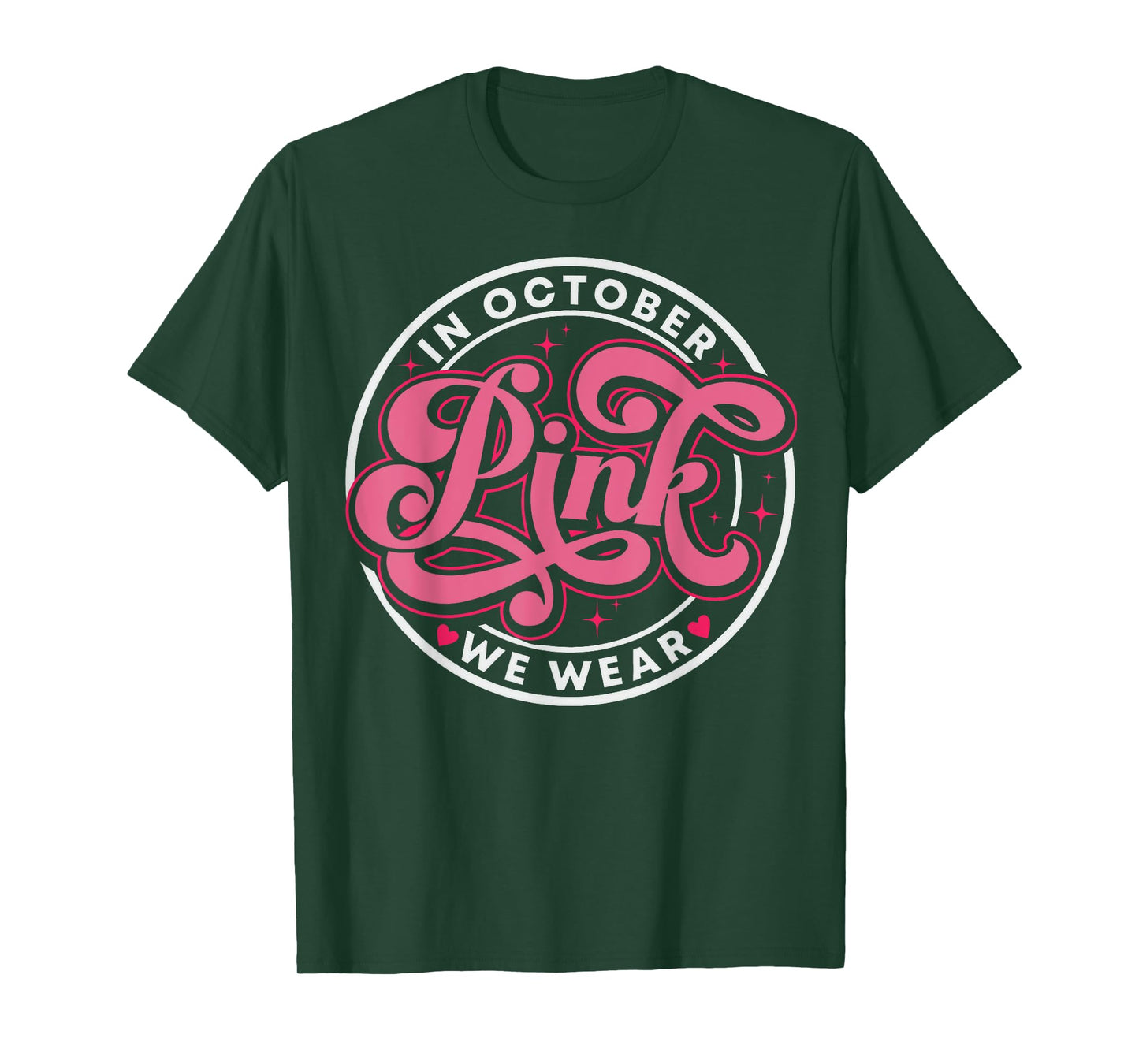 in October We Wear Pink Women Halloween Pink T-Shirt