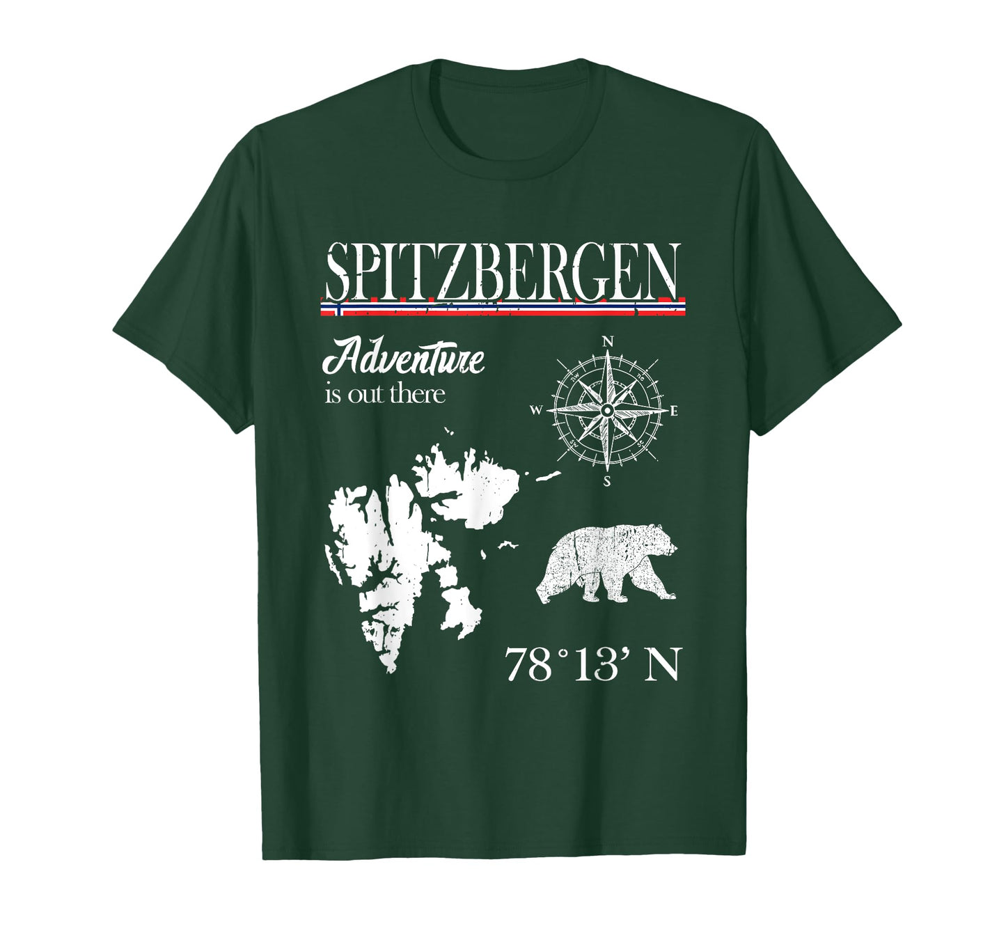 Spitzbergen Svalbard - Adventure Is Out There - Norway Flag T-Shirt