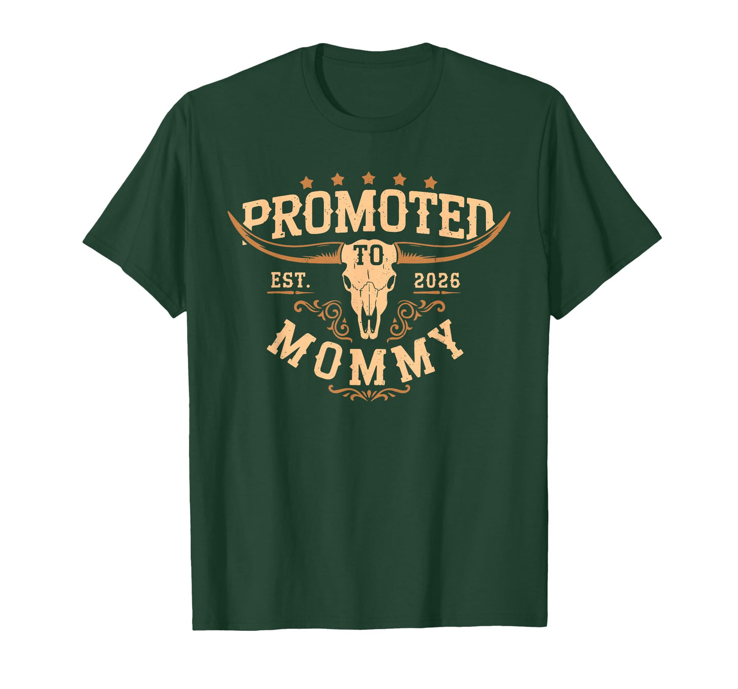 Promoted to Mommy Est 2026 Western Cowgirl First Time Mom T-Shirt