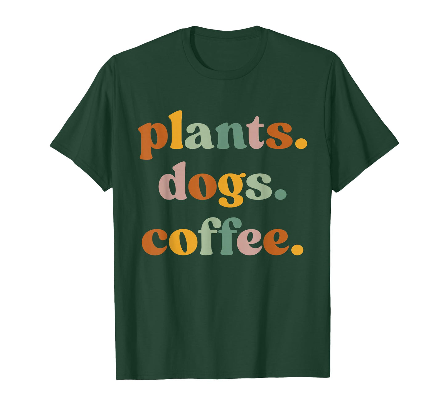 Vintage Retro Plants Dogs and Coffee Funny Gardening Farming T-Shirt