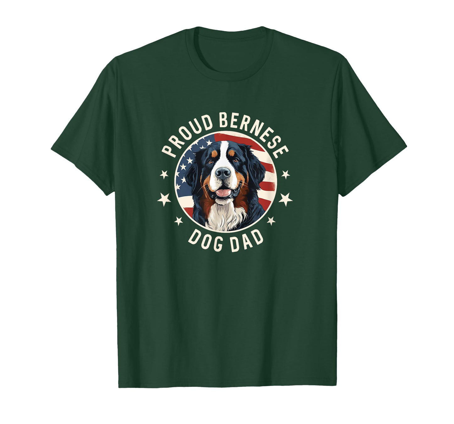 American Flag, Proud Bernese Mountain Dog Dad T-Shirt