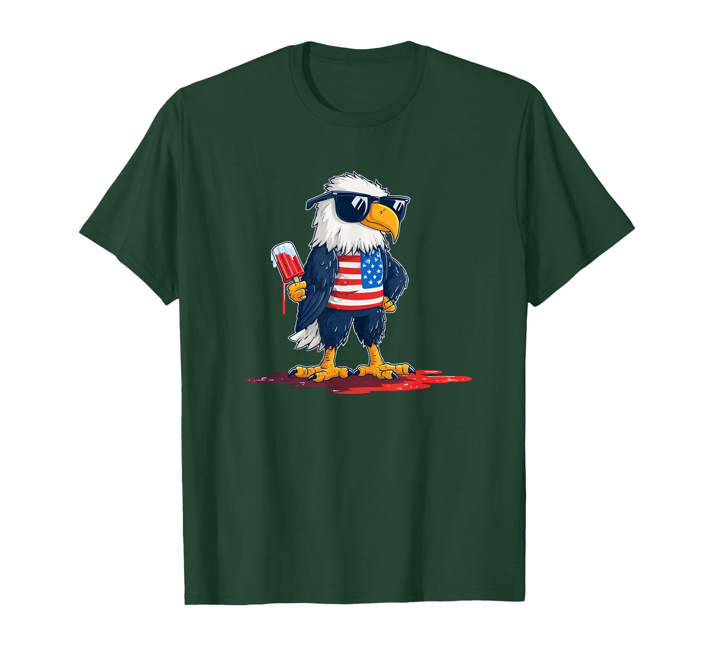 Cool Eagle with Bold Shades and US Ice Cream T-Shirt