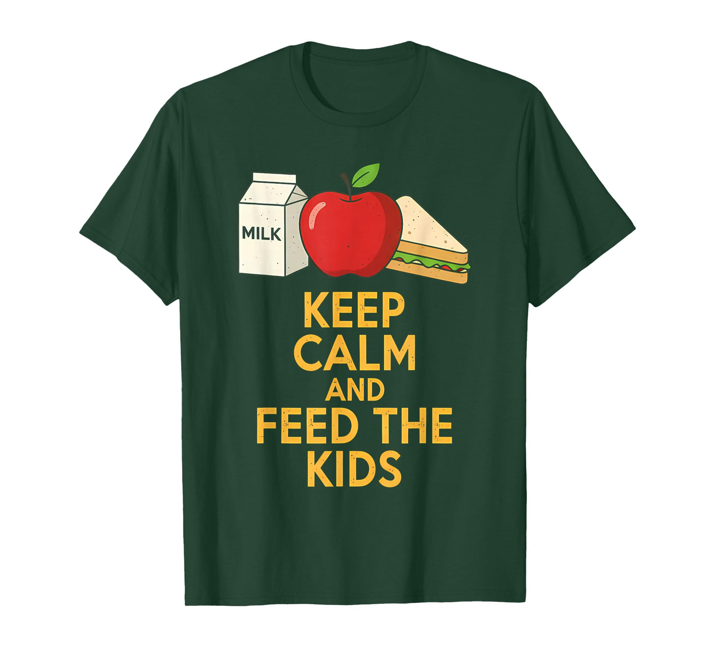 Keep Calm and Feed The Kids Funny Lunch Lady Tee T-Shirt