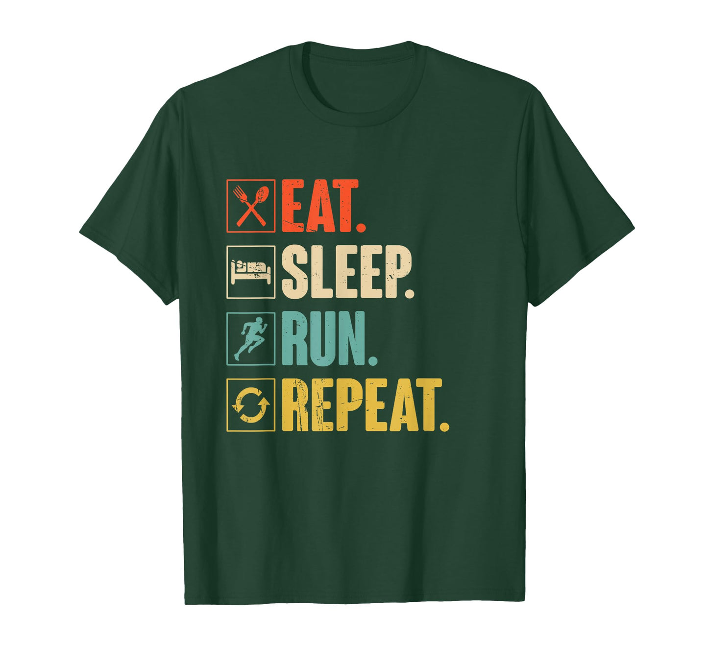 Eat Sleep Run Repeat Retro Vintage Running Runner Gift T-Shirt