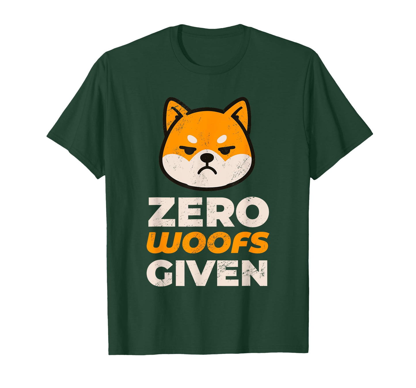Shiba Inu Zero Woofs Given, Sarcastic Grumpy Dog Humor T-Shirt