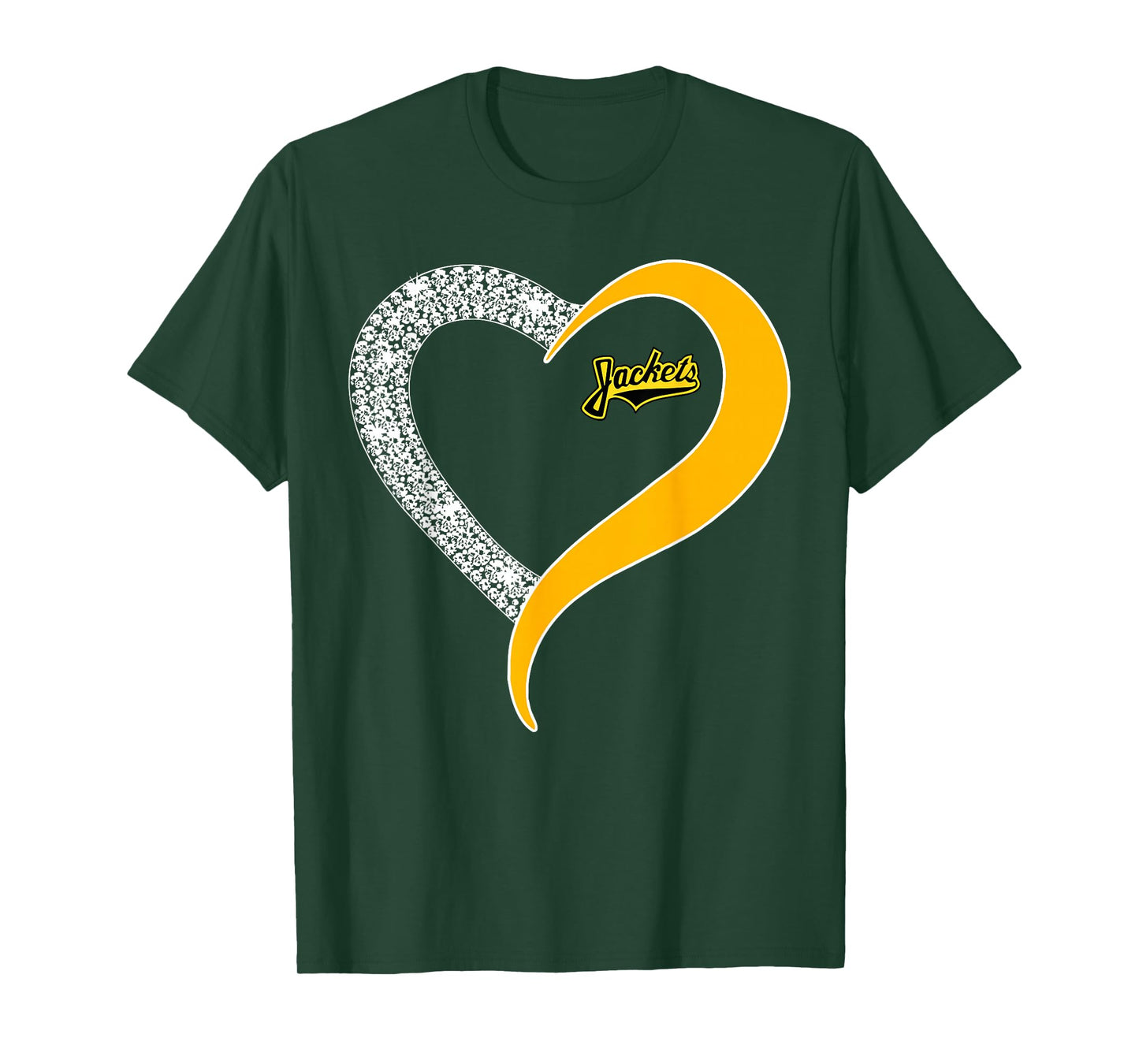 Denison Yellowjackets Logo Diamond Heart HS T-Shirt