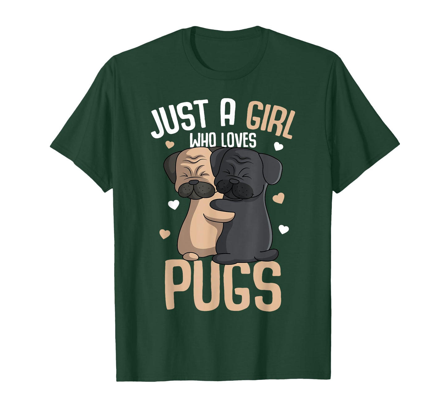 Just a Girl who loves Pugs Kids Girls Pug Lover T-Shirt
