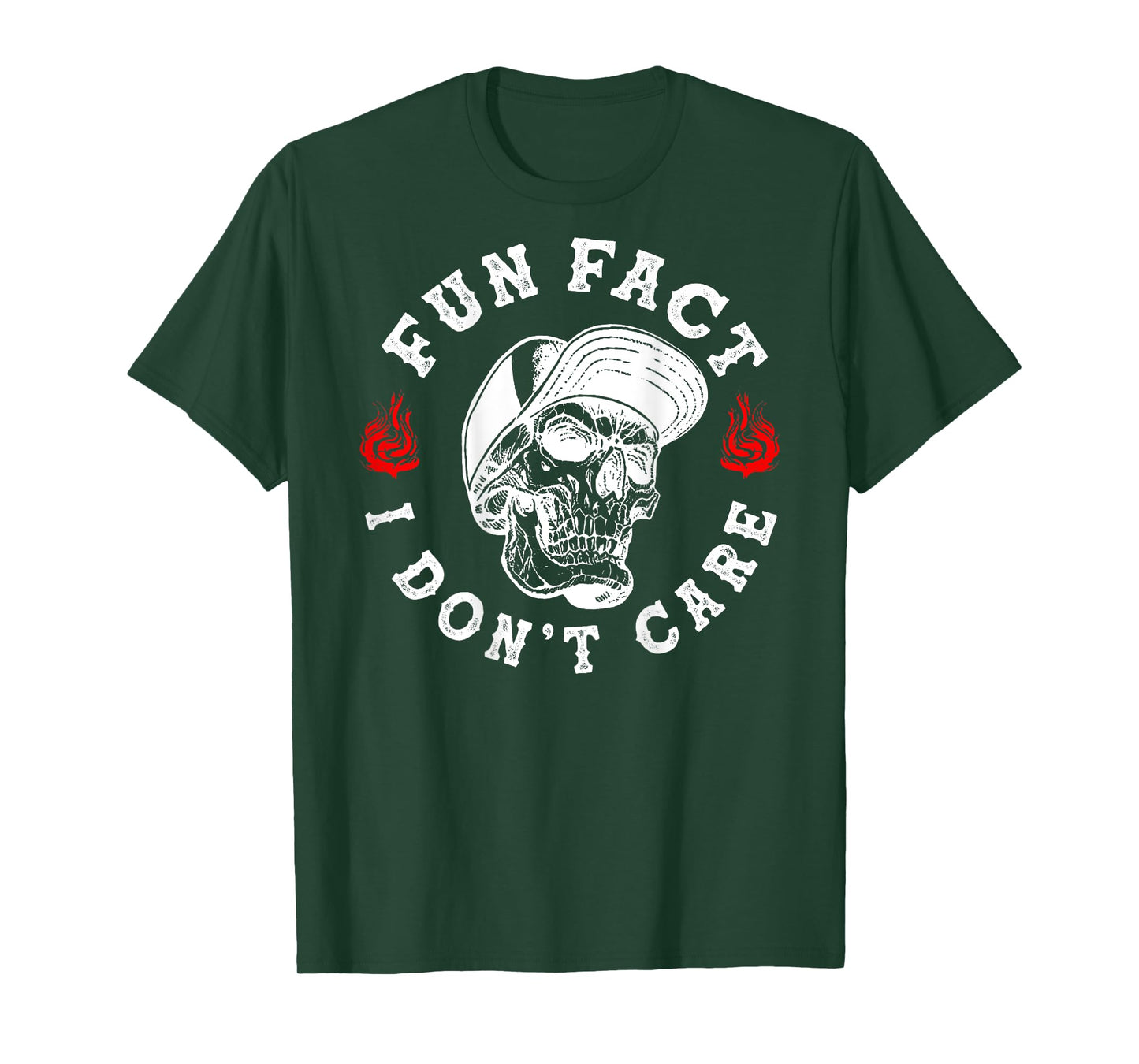 Fun Fact I Don't Care Funny Skeleton Sarcastic (ON BACK) T-Shirt