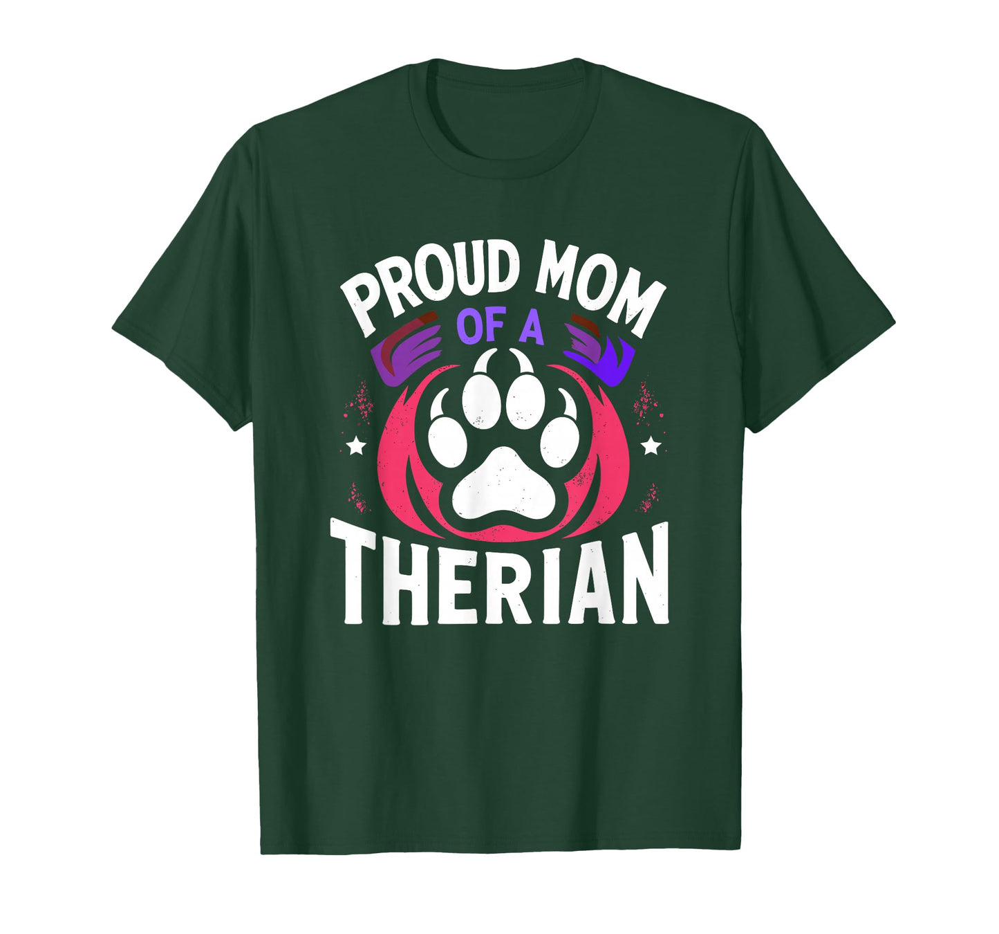 Proud Mom of A Therian Furries Otherkin Nonhuman Fursona Pun T-Shirt