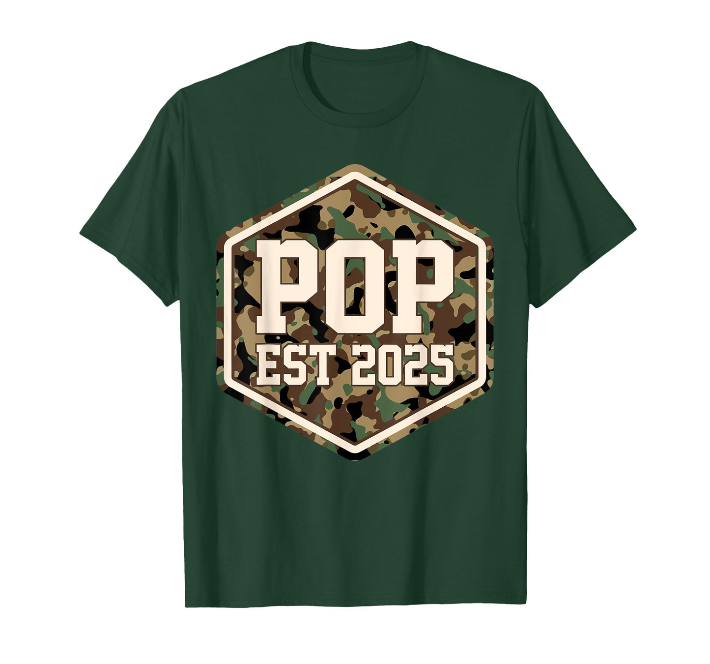 CAMO Pop Est 2025 Father's Day New Pop Baby Announcement T-Shirt