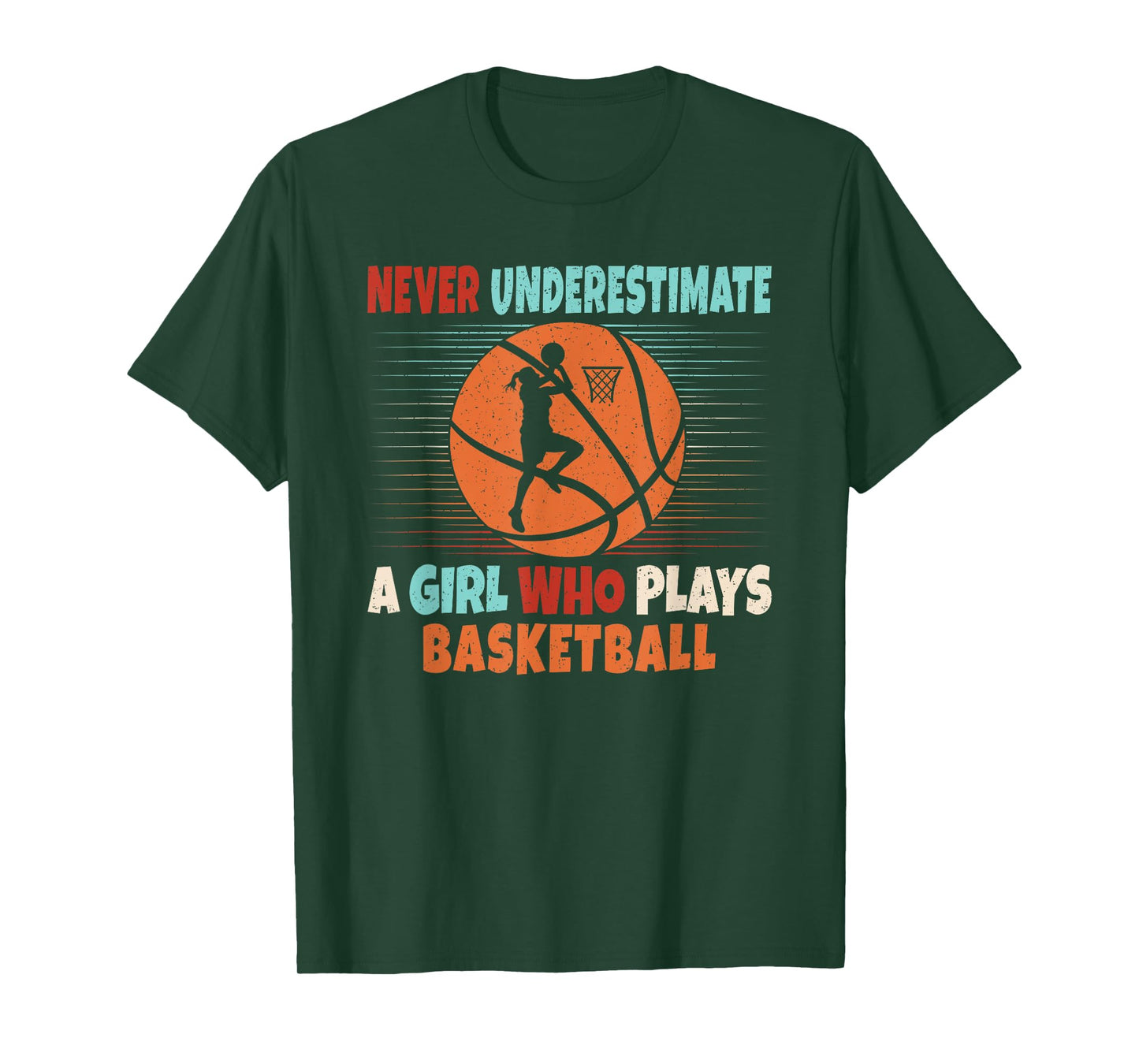 Never Underestimate A Girl Who Plays Basketball Lover T-Shirt