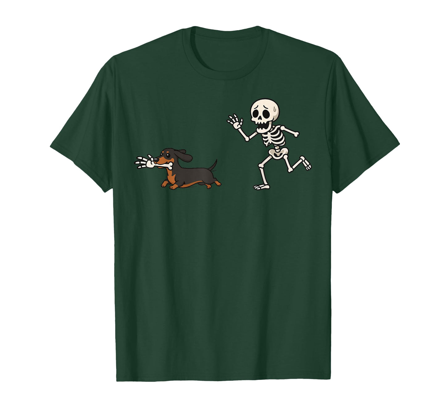 Dachshund Skeleton Hand Halloween T-Shirt