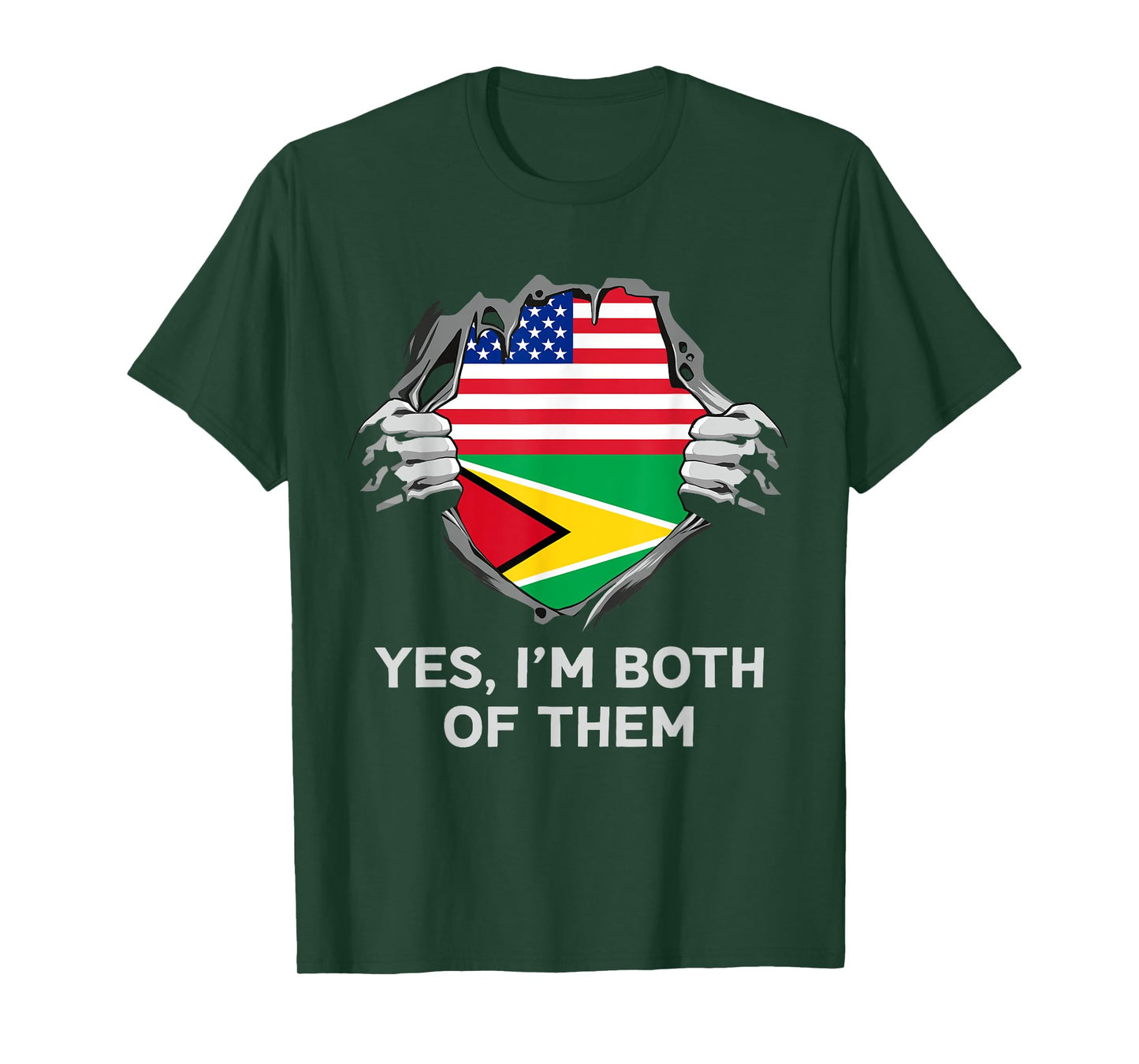Half American Half Guyanese USA Guyana Flag Mens Womens T-Shirt