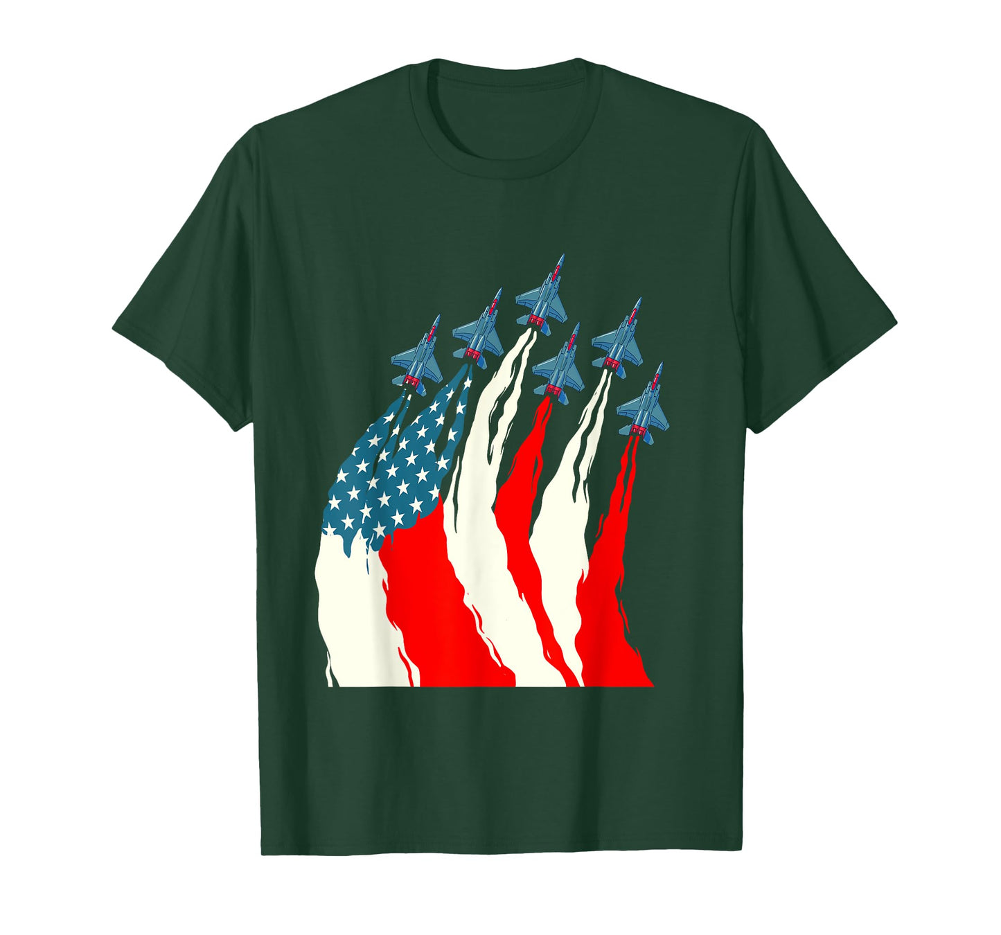 Patriotic USA Flag Fighter Jets - Airline Pilot Aviation T-Shirt