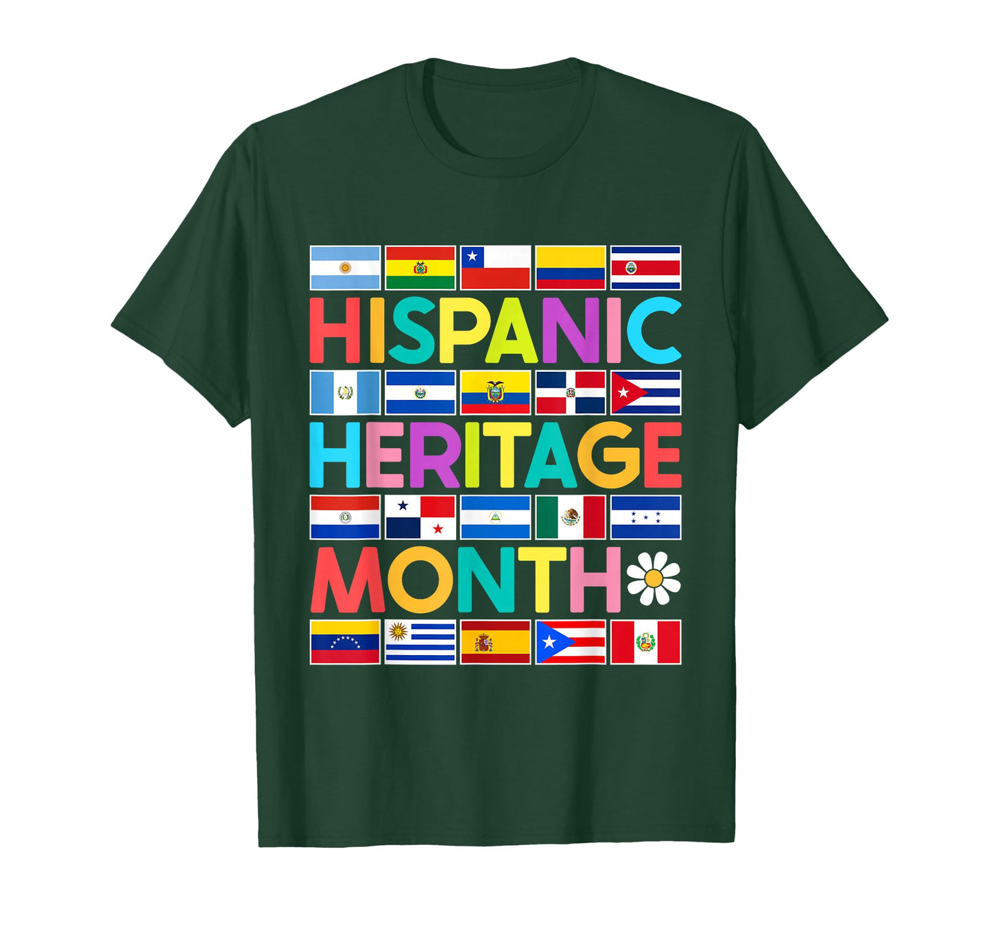 National Hispanic Heritage Month All Countries Flags T-Shirt
