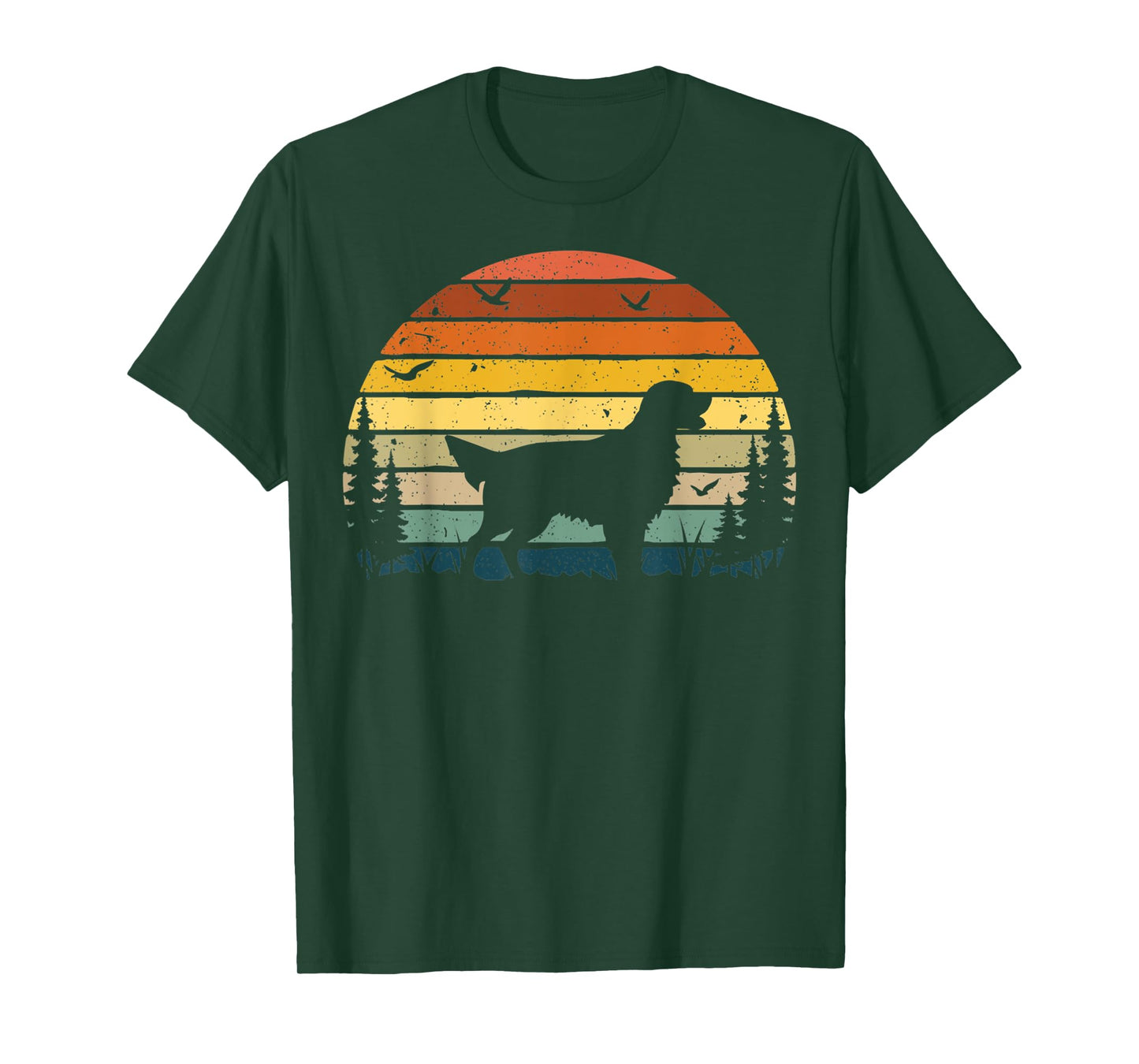 Flat-coated Retriever Dog Retro Vintage Men Women T-Shirt