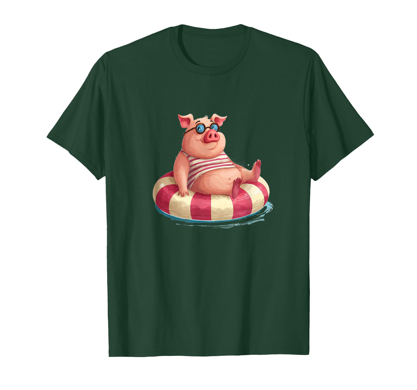 Cool Pool Ring Pig Graphic for Adults and Kids T-Shirt