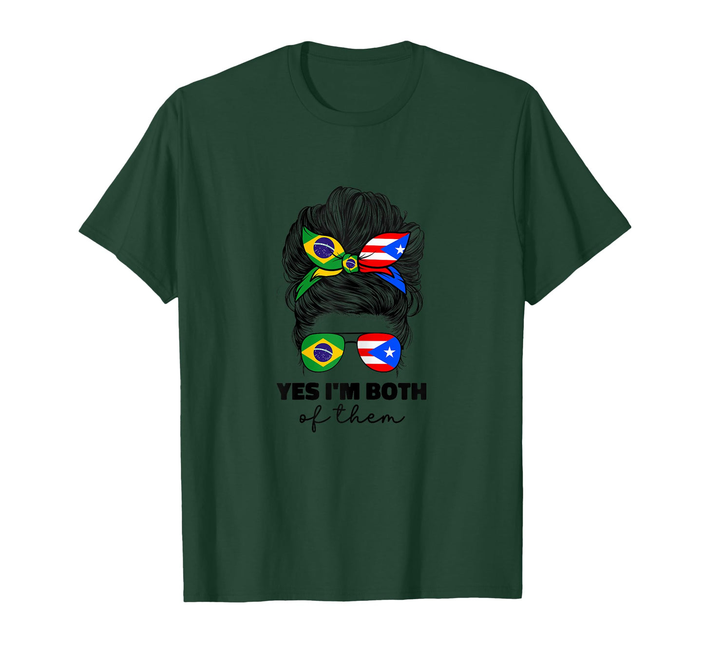 Half Brazilian And Puerto Rican Rico Brazil Flag Girl Women T-Shirt